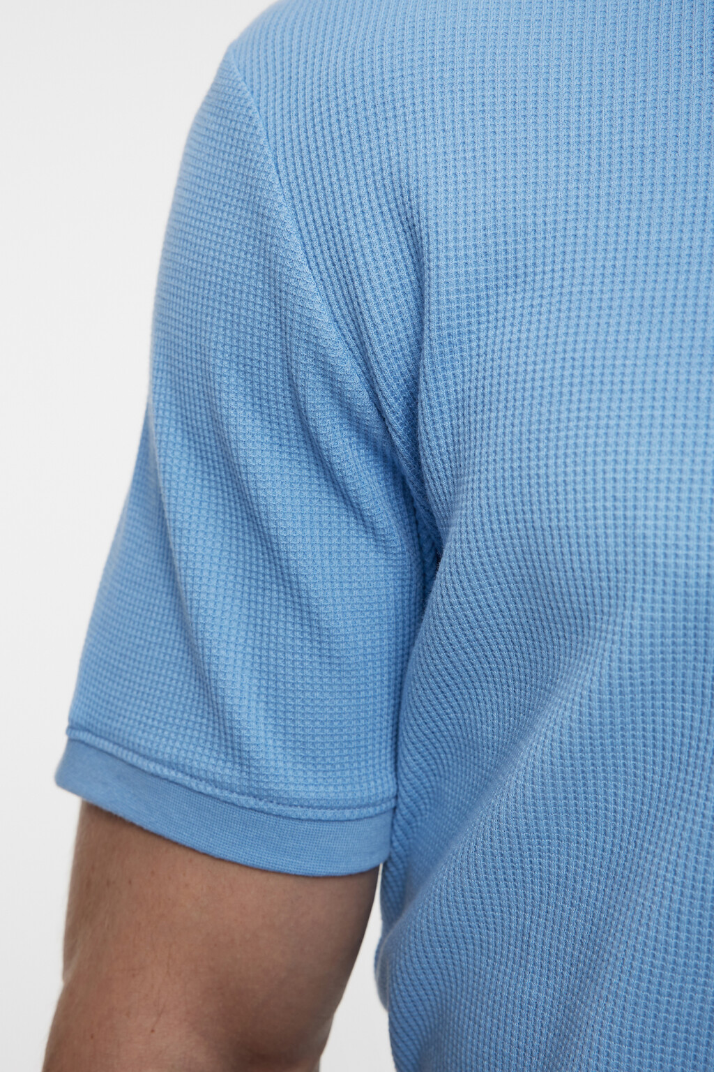 Футболка slim хлопковая из вафельной ткани - цвет голубой - 12
