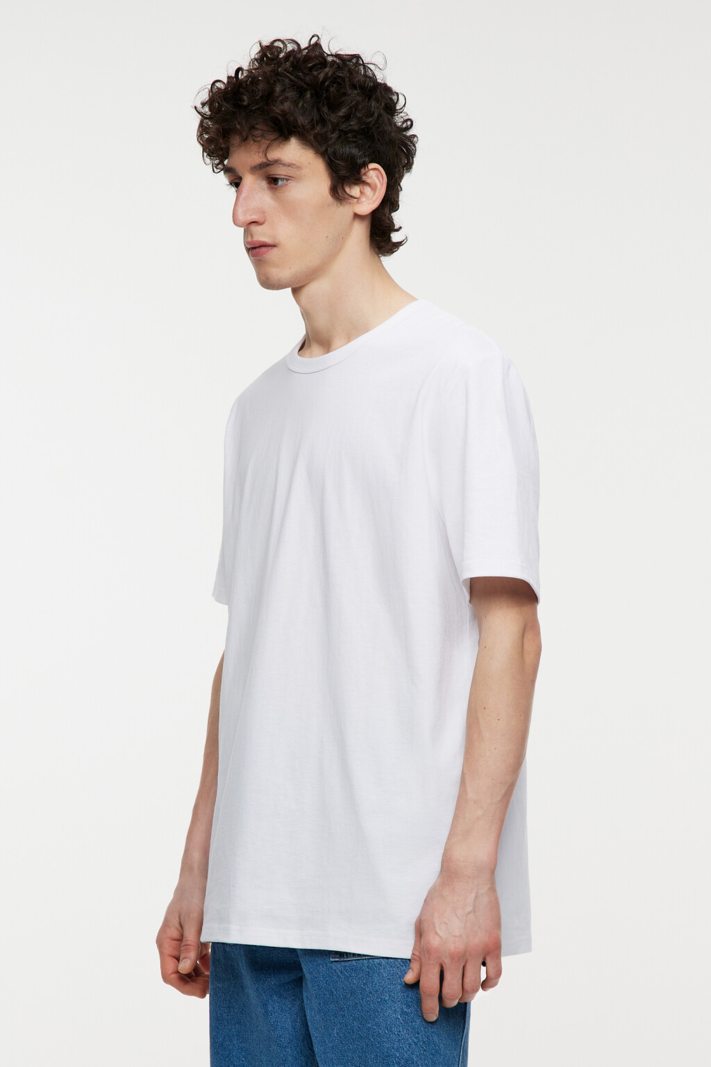 Футболка oversize хлопковая однотонная - цвет белый - 2