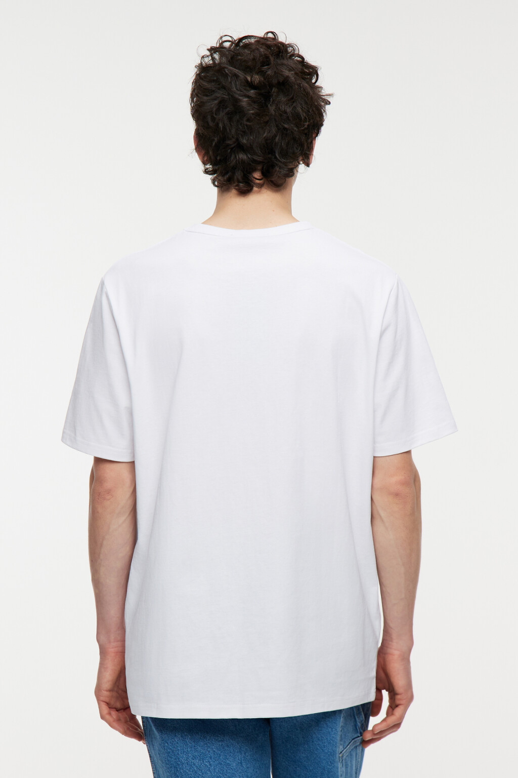 Футболка oversize хлопковая однотонная - цвет белый - 3