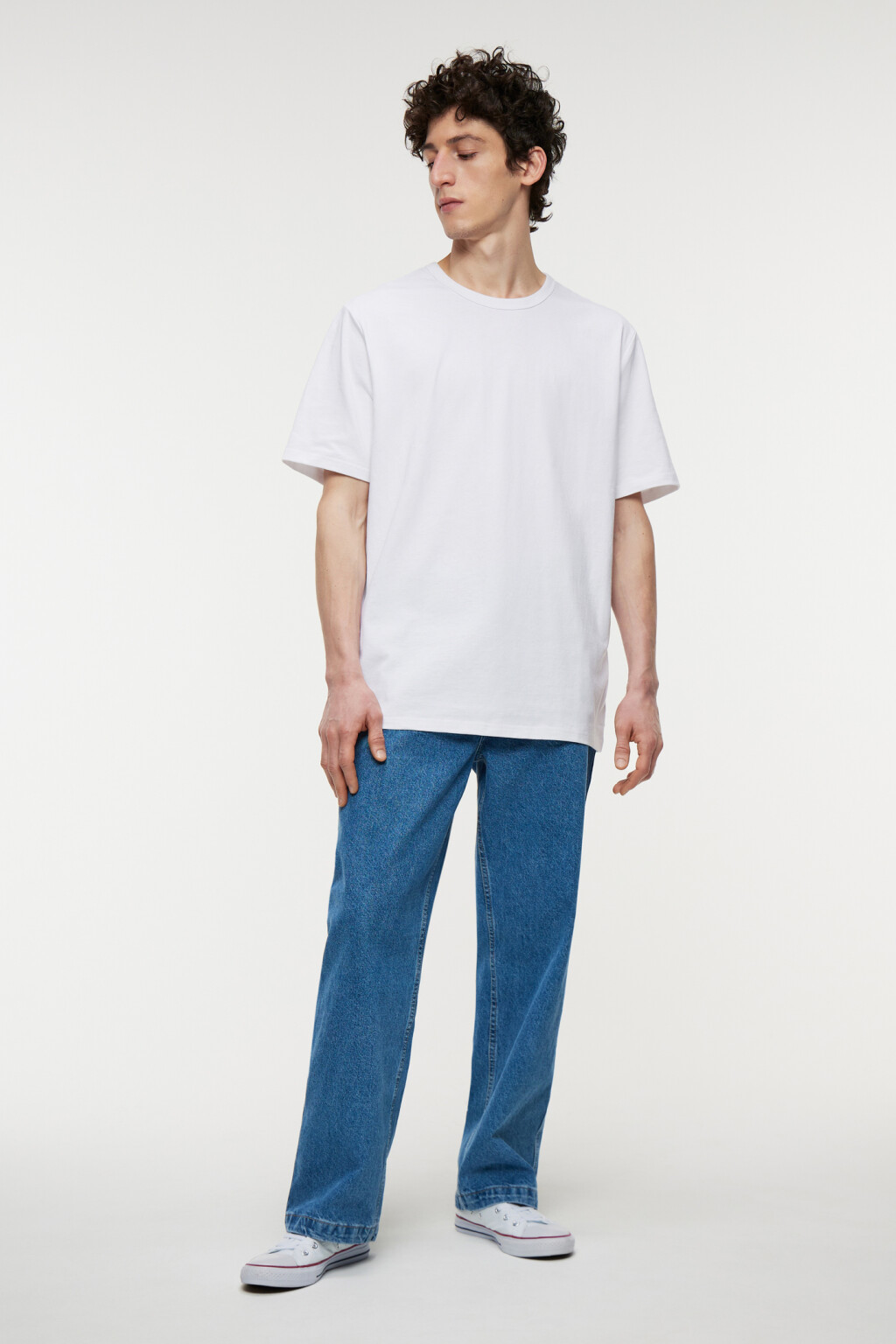 Футболка oversize хлопковая однотонная - цвет белый - 4