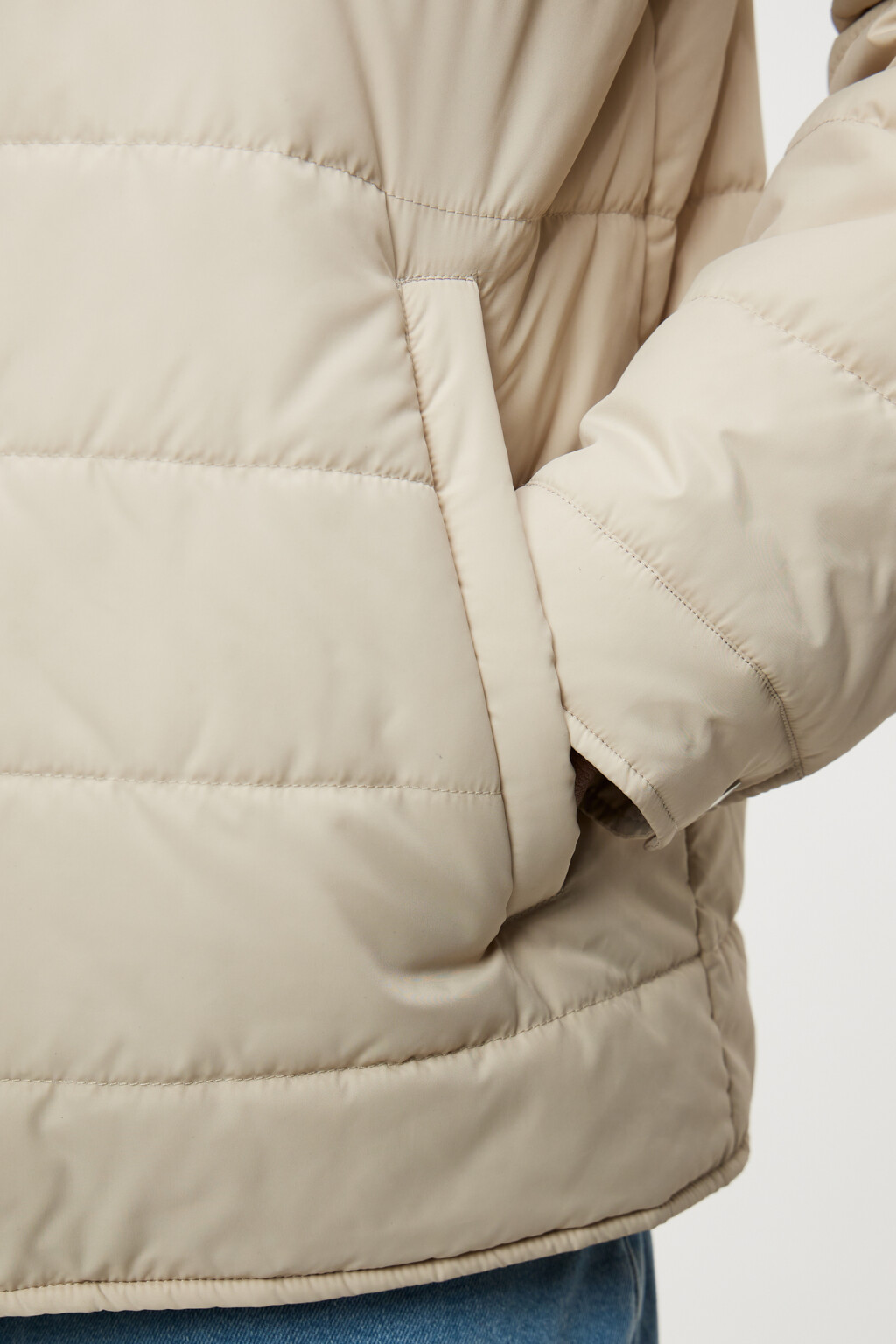 Куртка-рубашка утепленная стеганая с карманами - цвет бежевый - 6