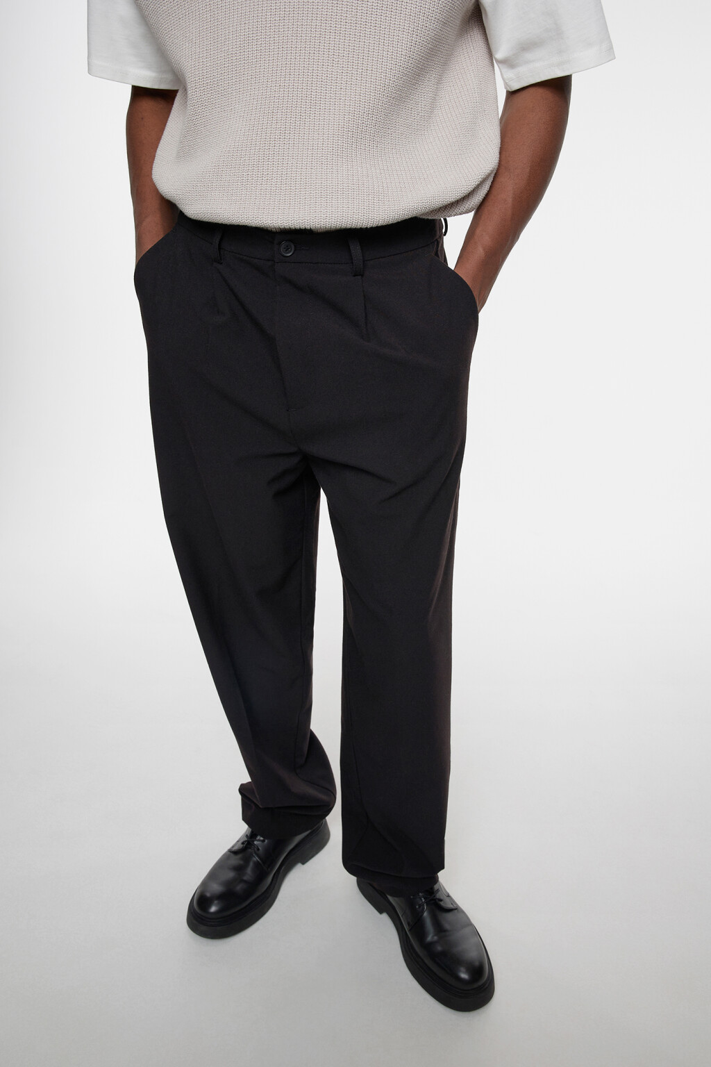 Брюки прямые костюмные классические - цвет черный - 7