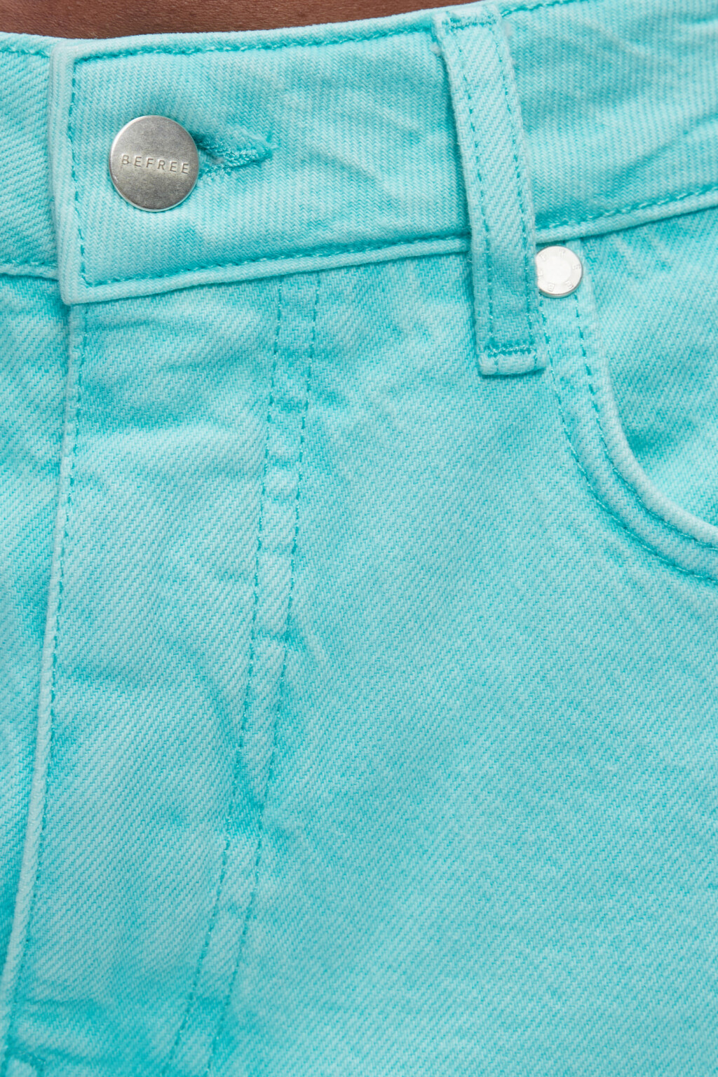 Джинсы прямые цветные с высокой посадкой - цвет голубой - 5