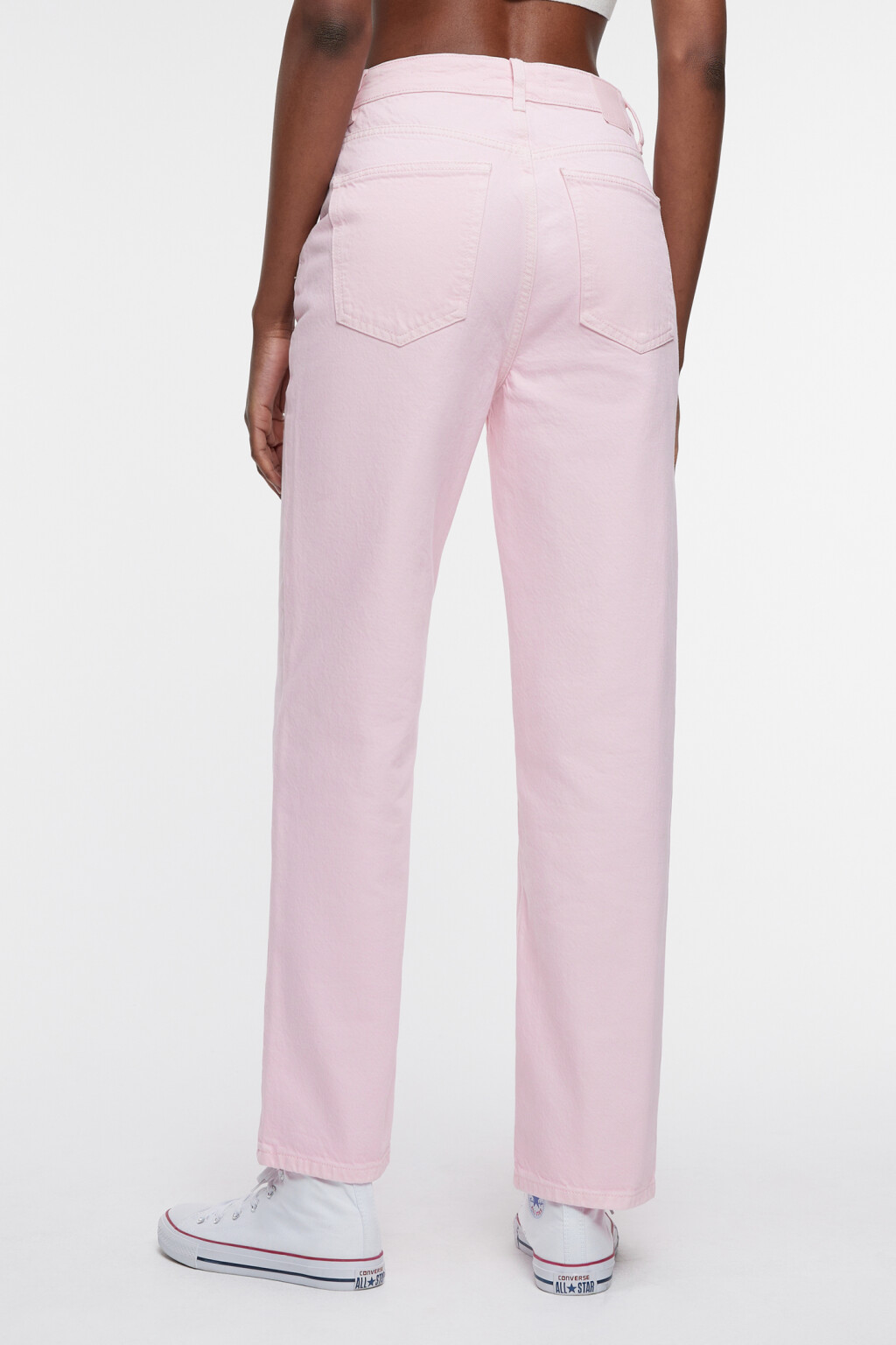 Джинсы прямые цветные с высокой посадкой - цвет розовый - 5