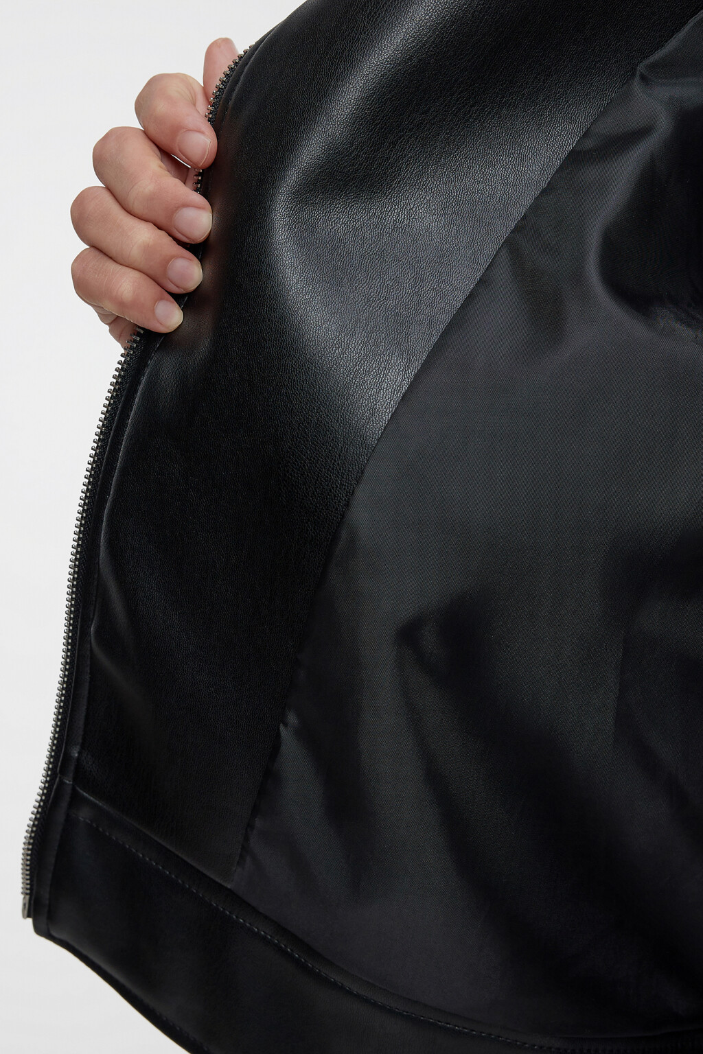 Куртка-косуха oversize байкерская - цвет черный - 5
