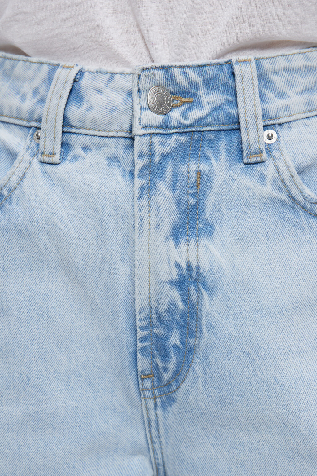 Джинсы straight прямые с обрезанными краями - цвет голубой - 5