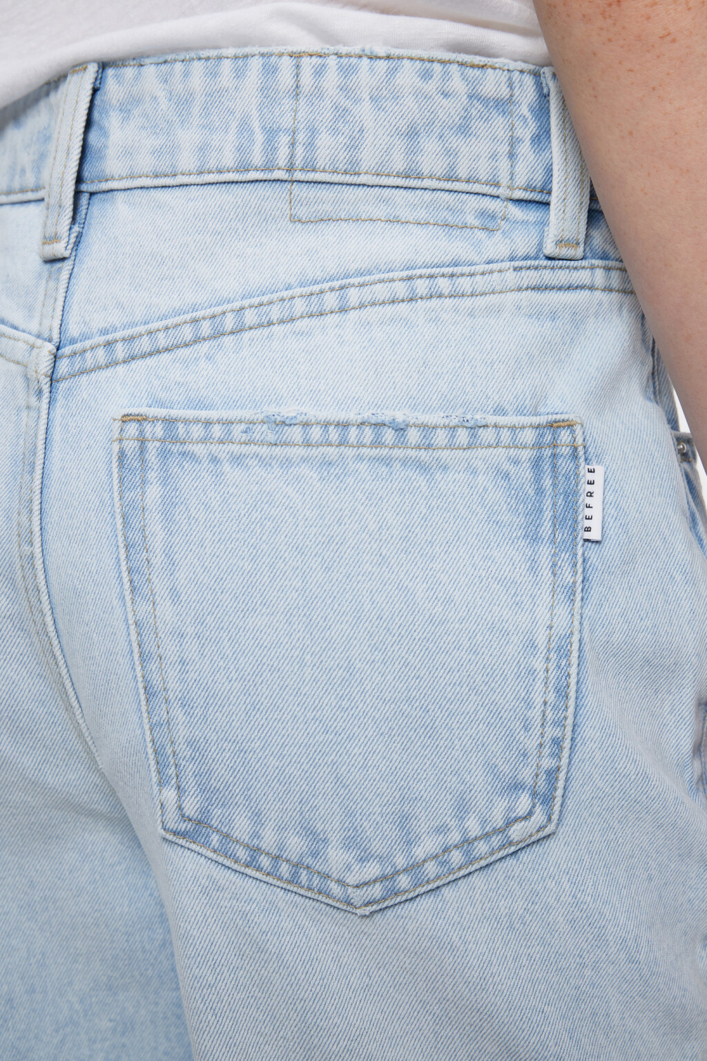 Джинсы straight прямые с обрезанными краями - цвет голубой - 6