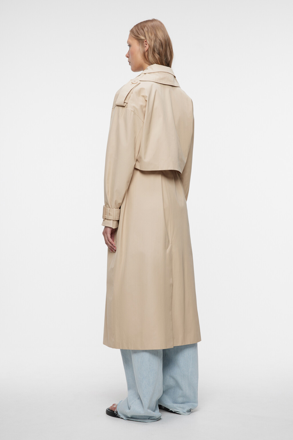 Плащ-трансформер двубортный с поясом и пелериной - цвет бежевый - 3