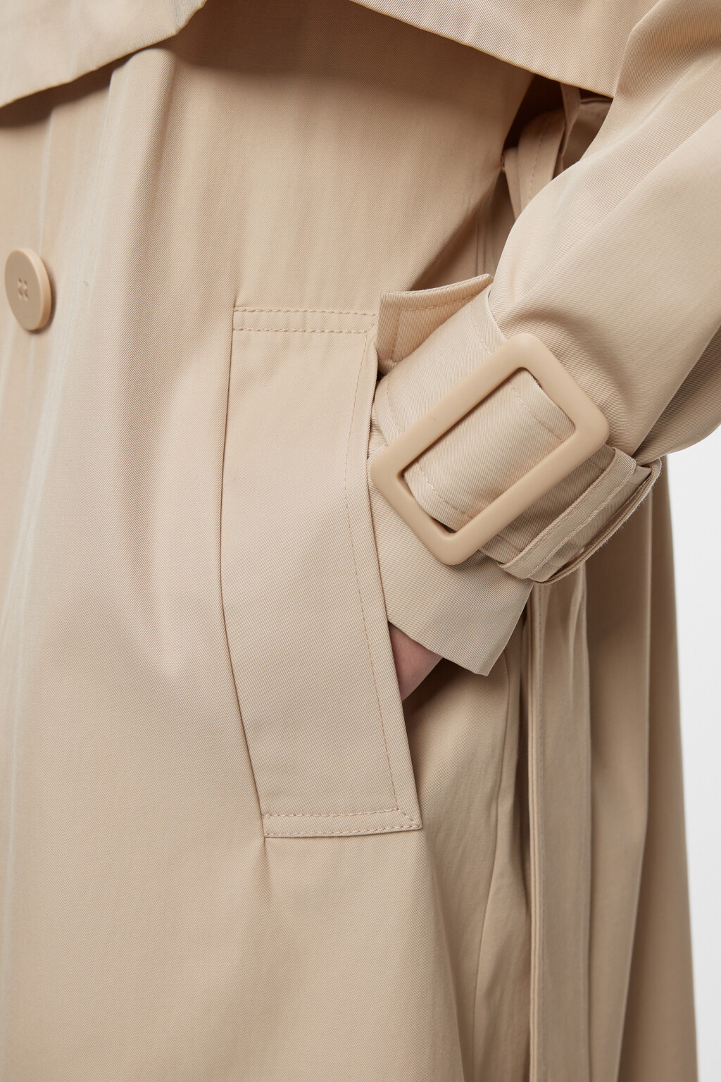 Плащ-трансформер двубортный с поясом и пелериной - цвет бежевый - 6