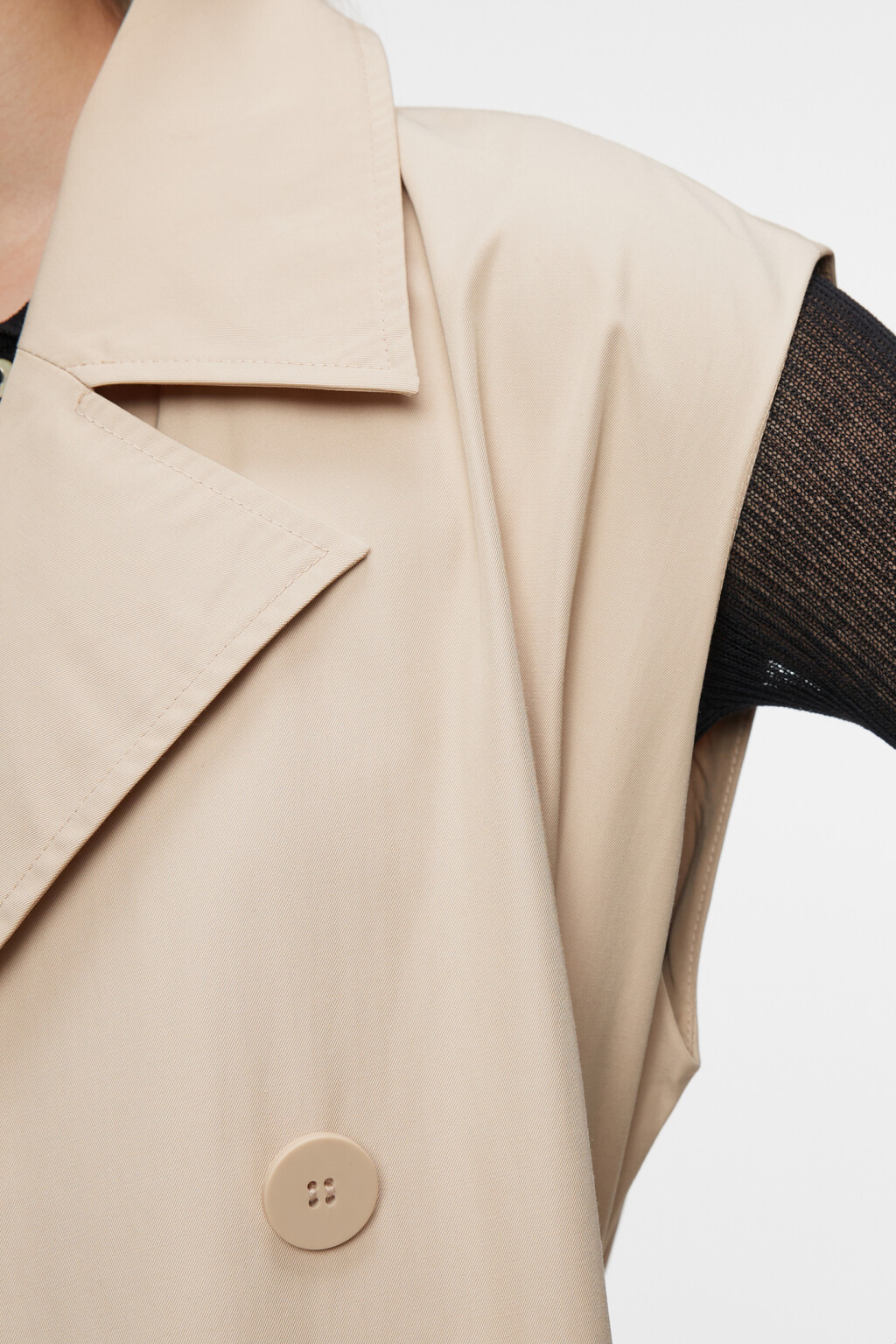 Плащ-трансформер двубортный с поясом и пелериной - цвет бежевый - 9