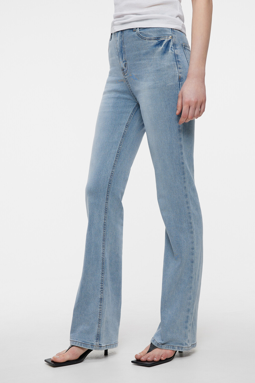Джинсы Flare расклешенные с высокой посадкой - цвет голубой - 2