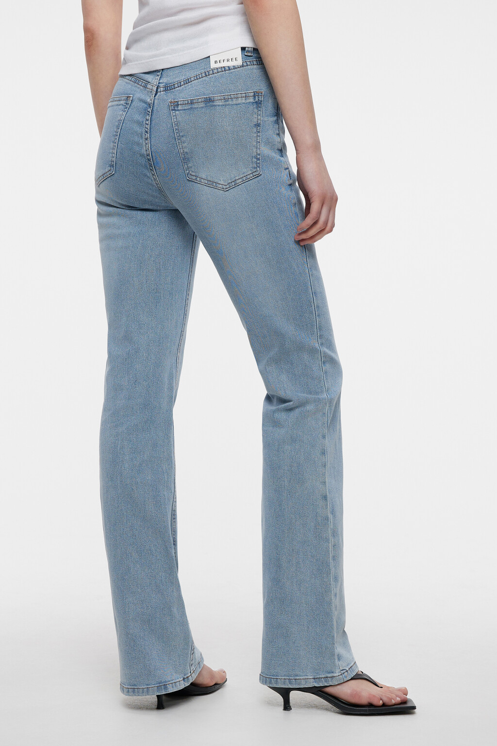 Джинсы Flare расклешенные с высокой посадкой - цвет голубой - 3