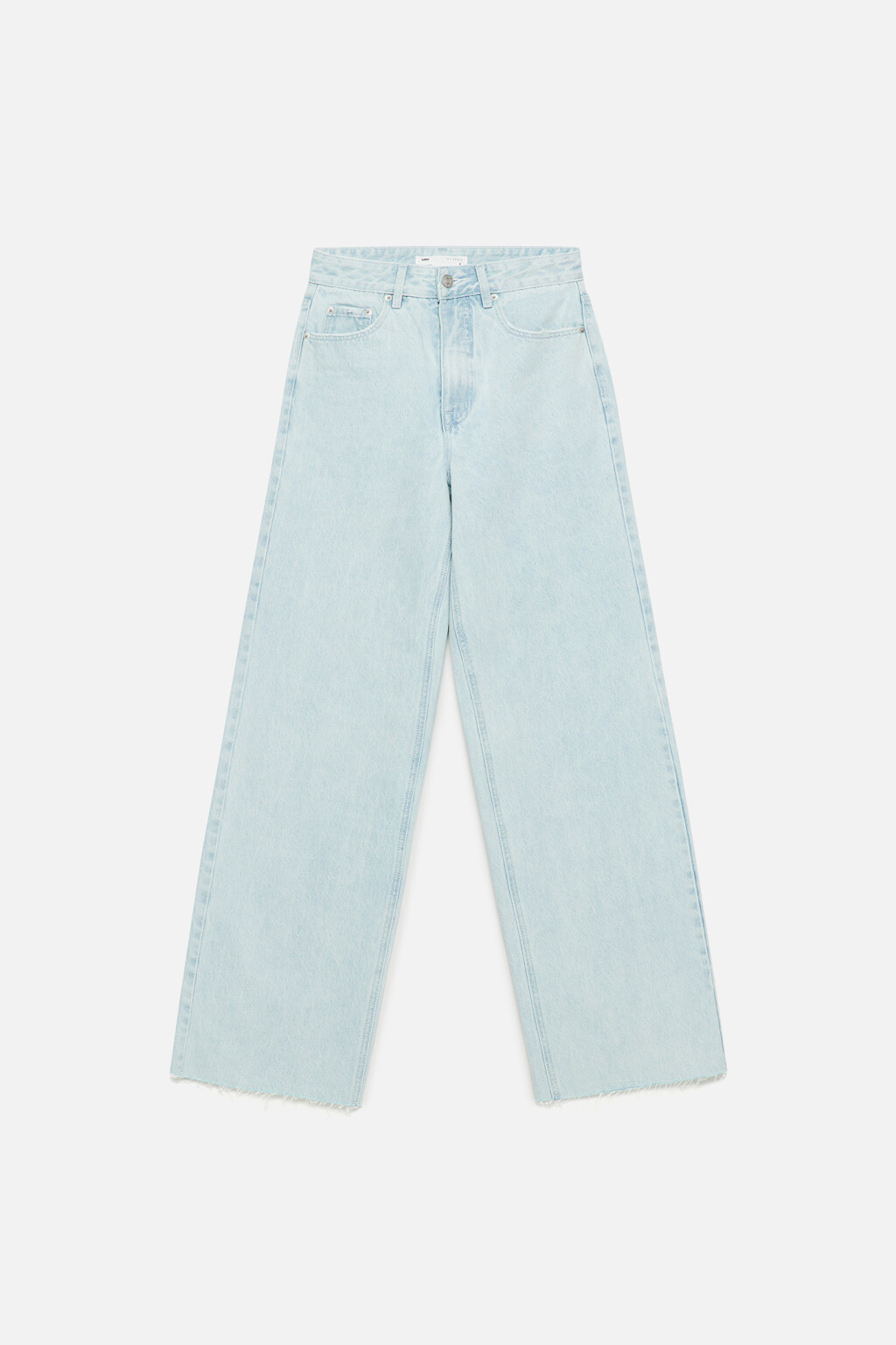 Джинсы wide leg широкие с открытыми срезами - цвет голубой - 8
