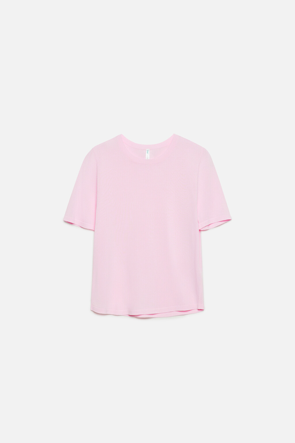 Топ-футболка вискозный укороченный в рубчик - цвет розовый - 8