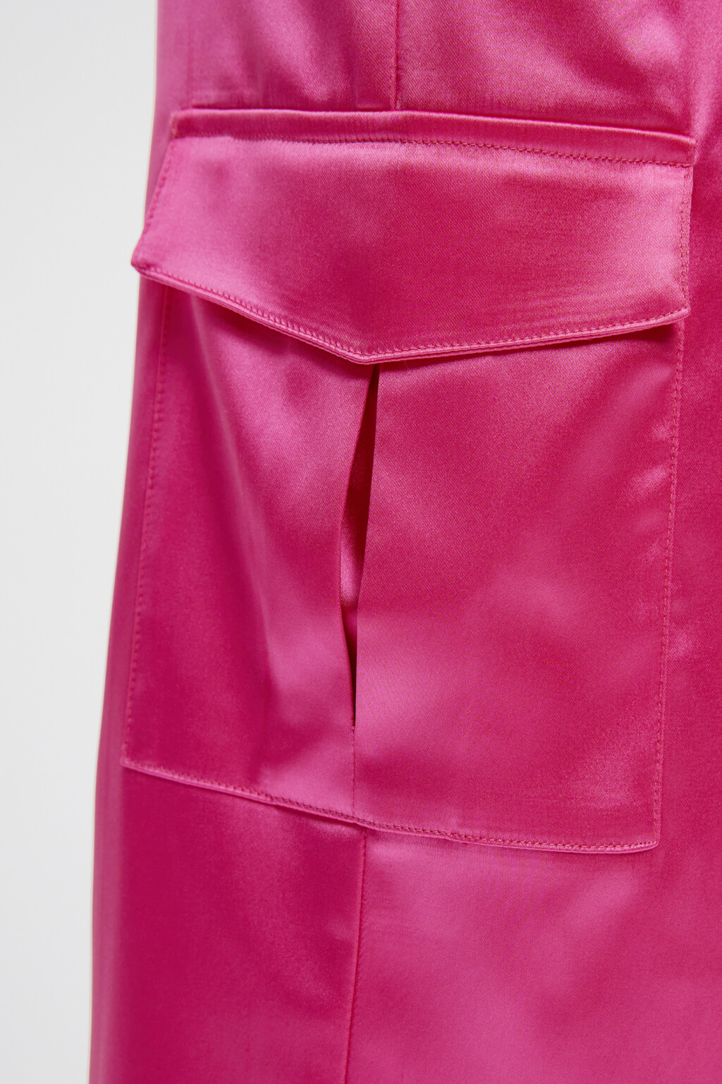 Брюки карго широкие из атласной ткани - цвет розовый - 7