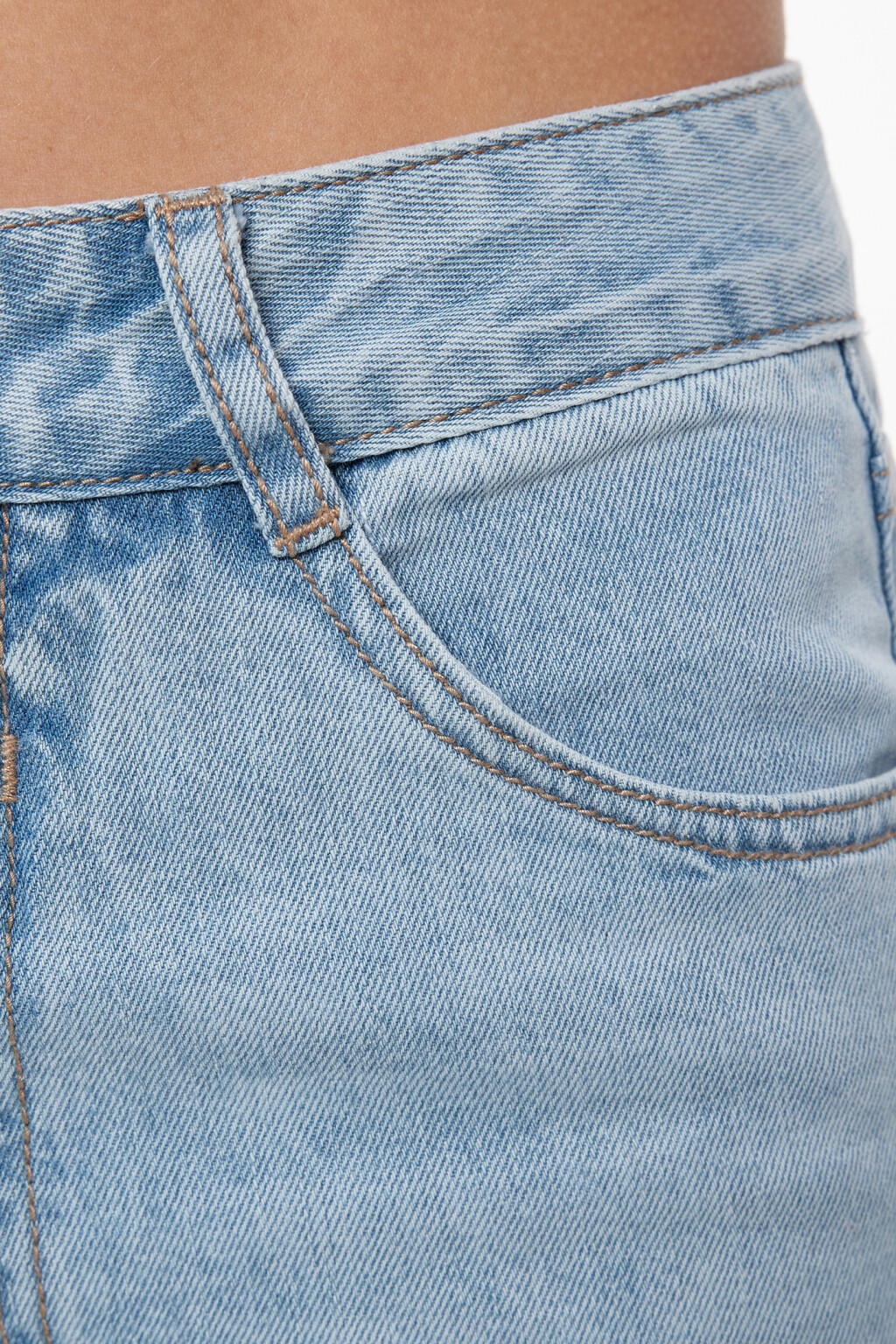 Джинсы-трубы wide leg широкие с разрезами на бедрах - цвет голубой - 5