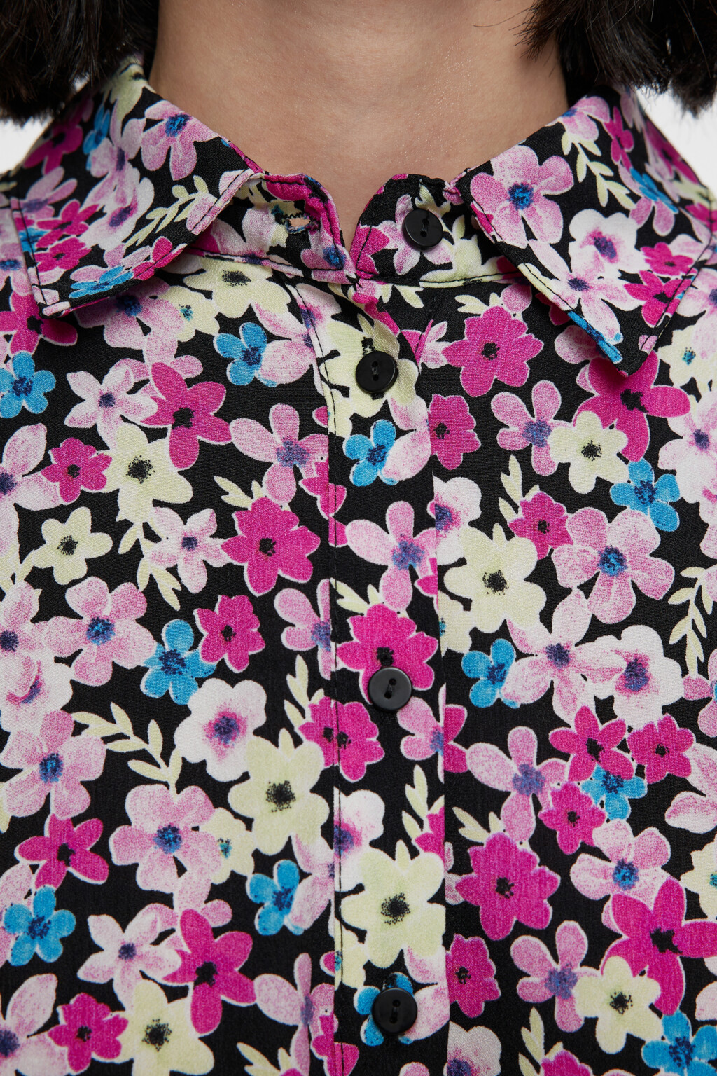 Платье-рубашка мини с поясом и воланами - цвет мультиколор - 5