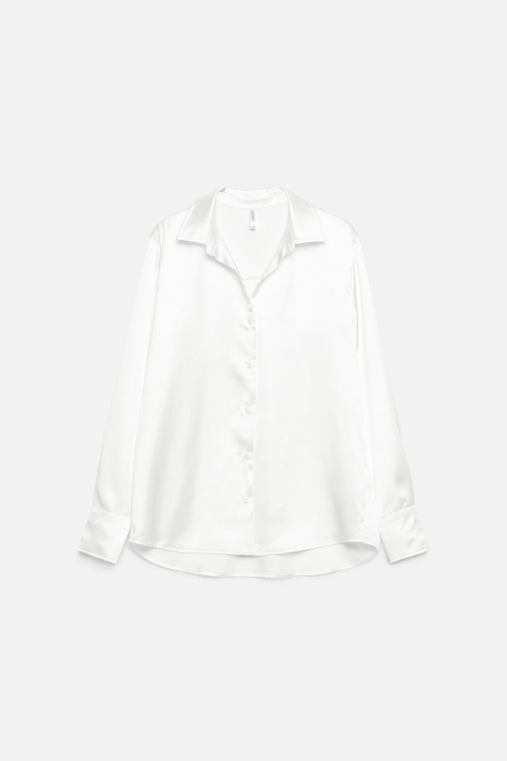 Блузка-рубашка oversize атласная - цвет белый - 9