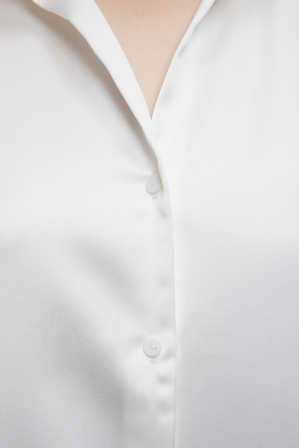 Блузка-рубашка oversize атласная - цвет белый - 5