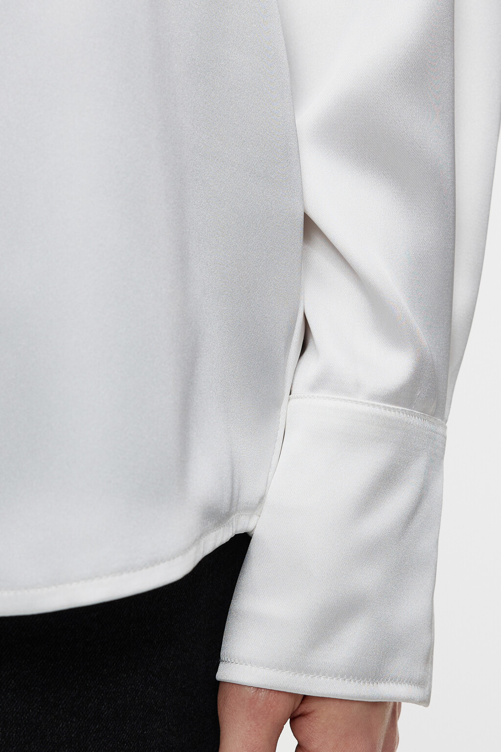 Блузка-рубашка oversize атласная - цвет белый - 7