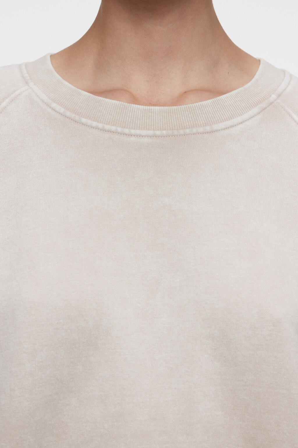 Свитшот oversize хлопковый с состаренным эффектом - цвет бежевый - 5