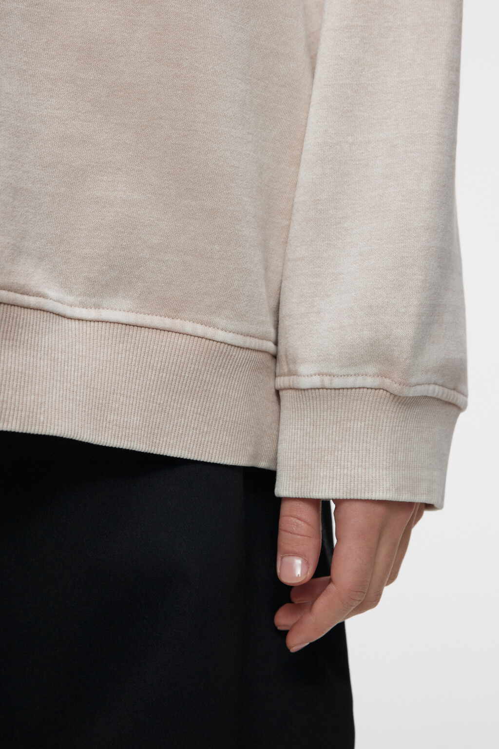 Свитшот oversize хлопковый с состаренным эффектом - цвет бежевый - 6