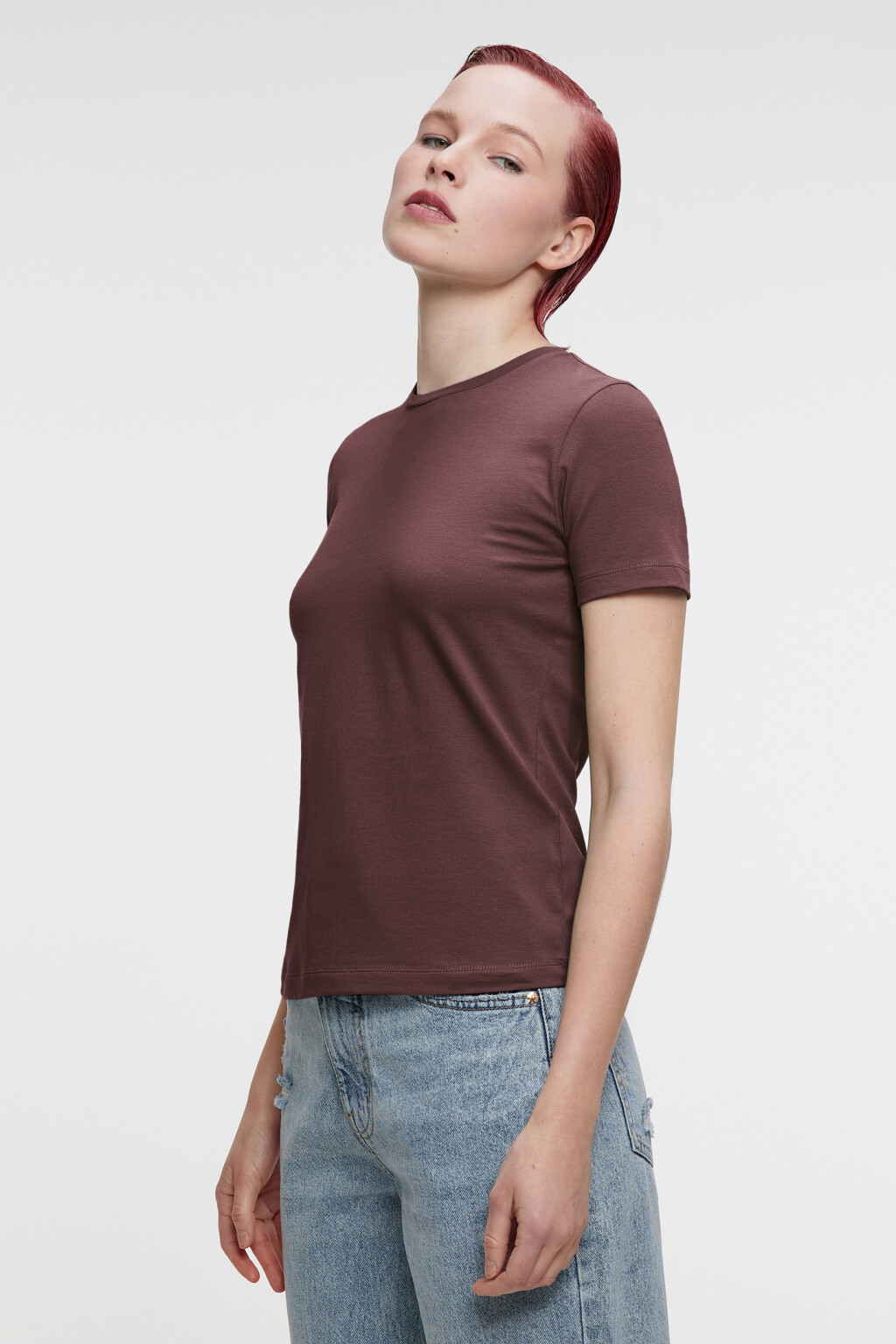 Футболка slim хлопковая облегающая - цвет бежевый - 2