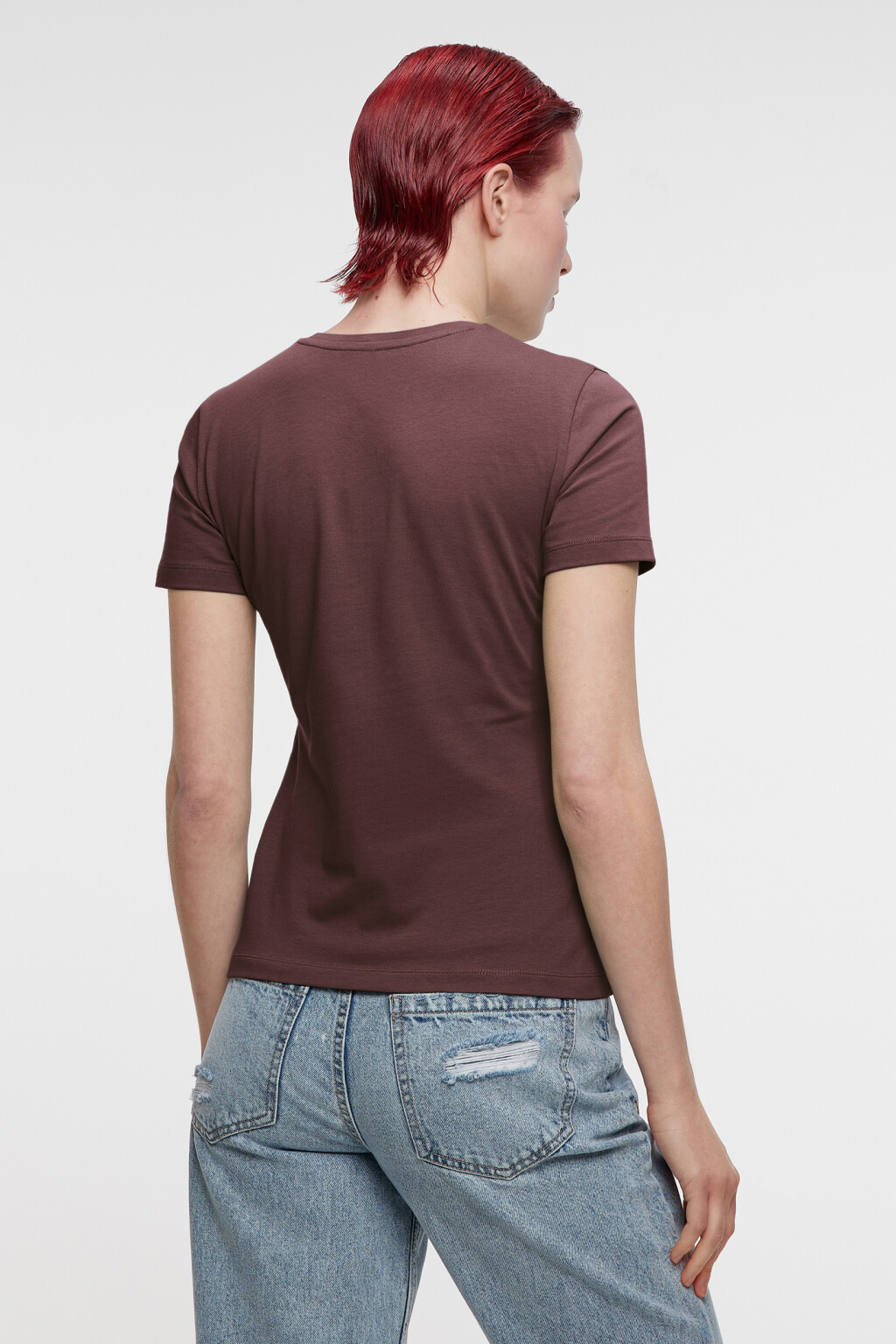 Футболка slim хлопковая облегающая - цвет бежевый - 3