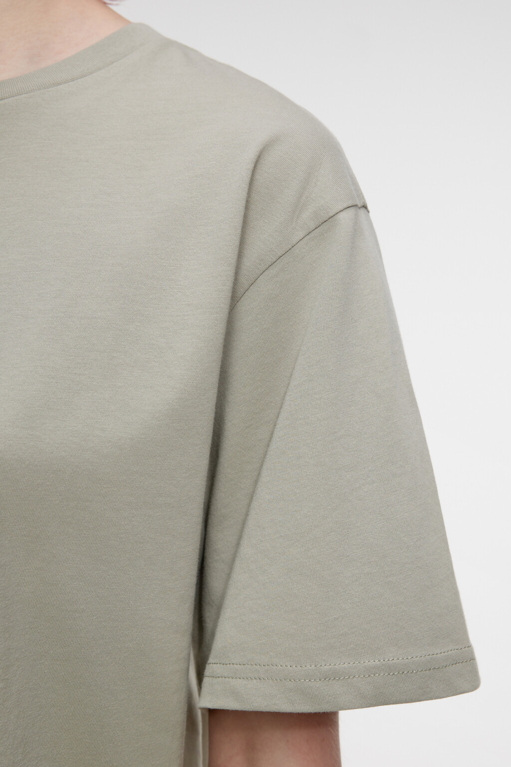 Футболка oversize хлопковая однотонная - цвет зеленый - 5