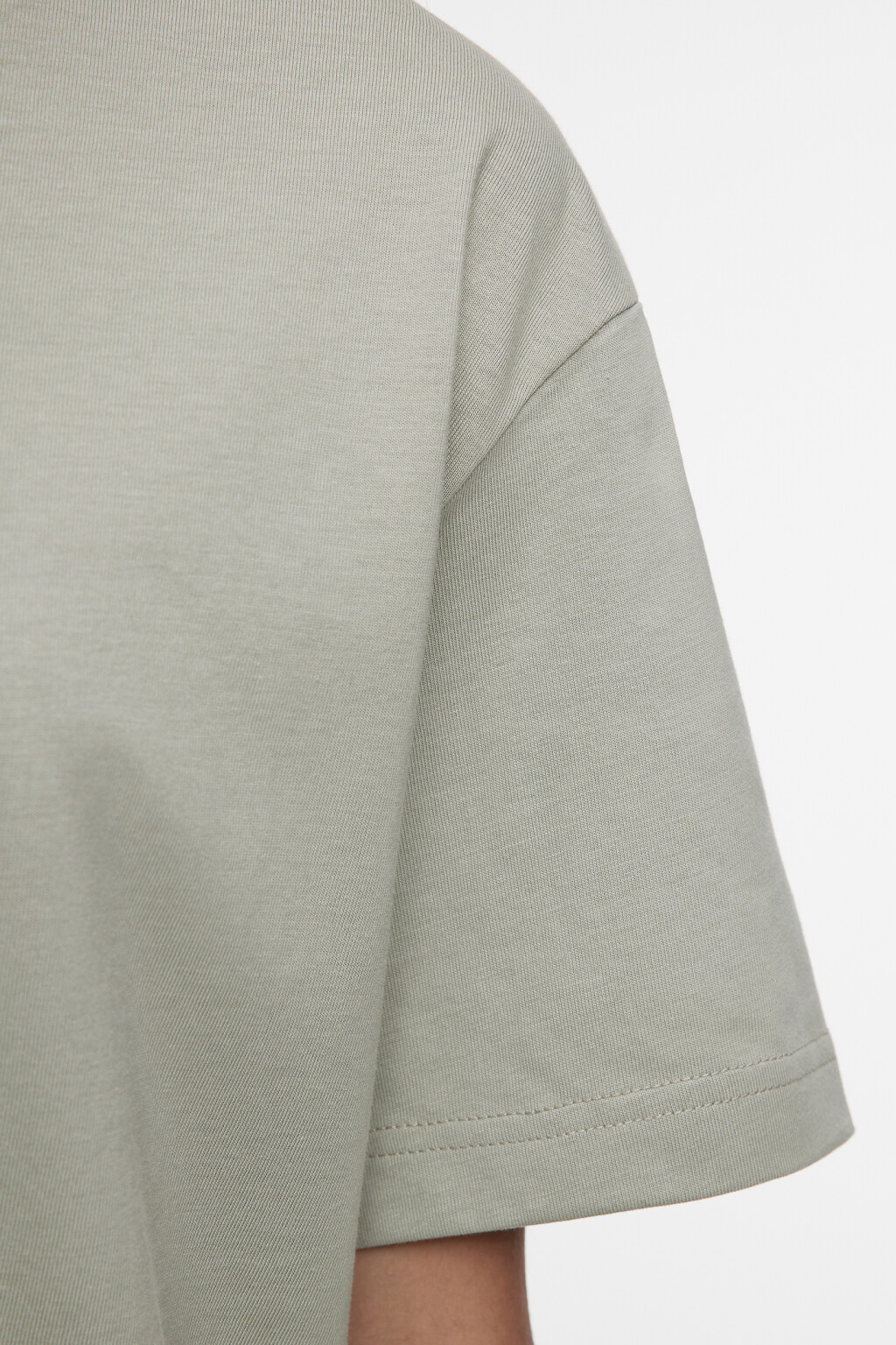 Футболка oversize хлопковая однотонная - цвет зеленый - 5