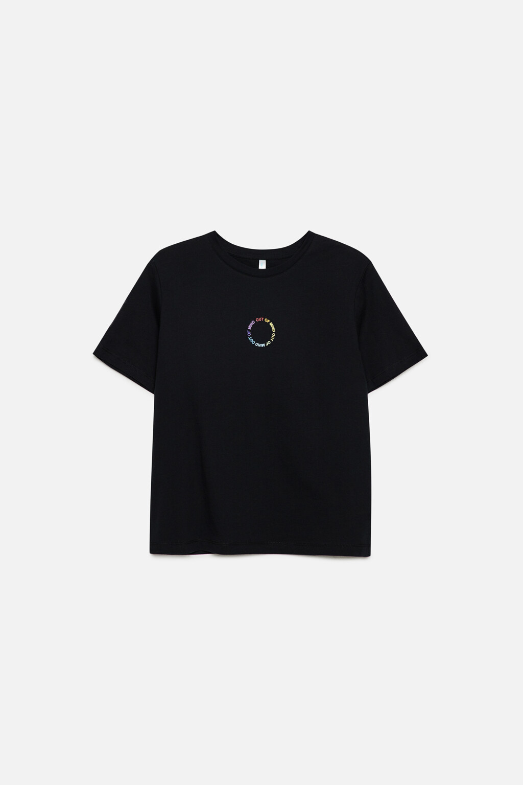 Футболка хлопковая прямая с принтом - цвет черный - 7