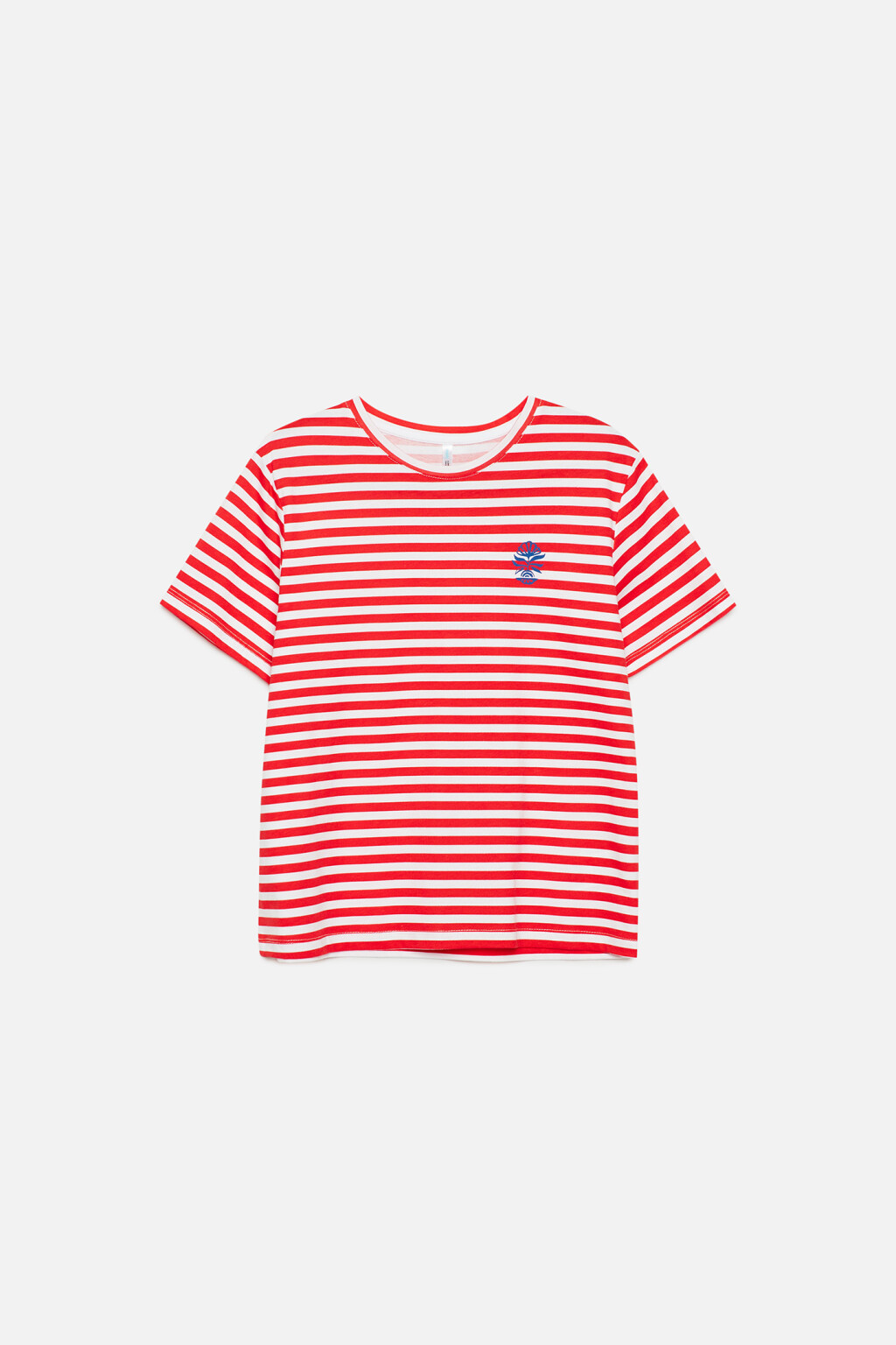 Футболка хлопковая прямая с принтом - цвет красный - 7