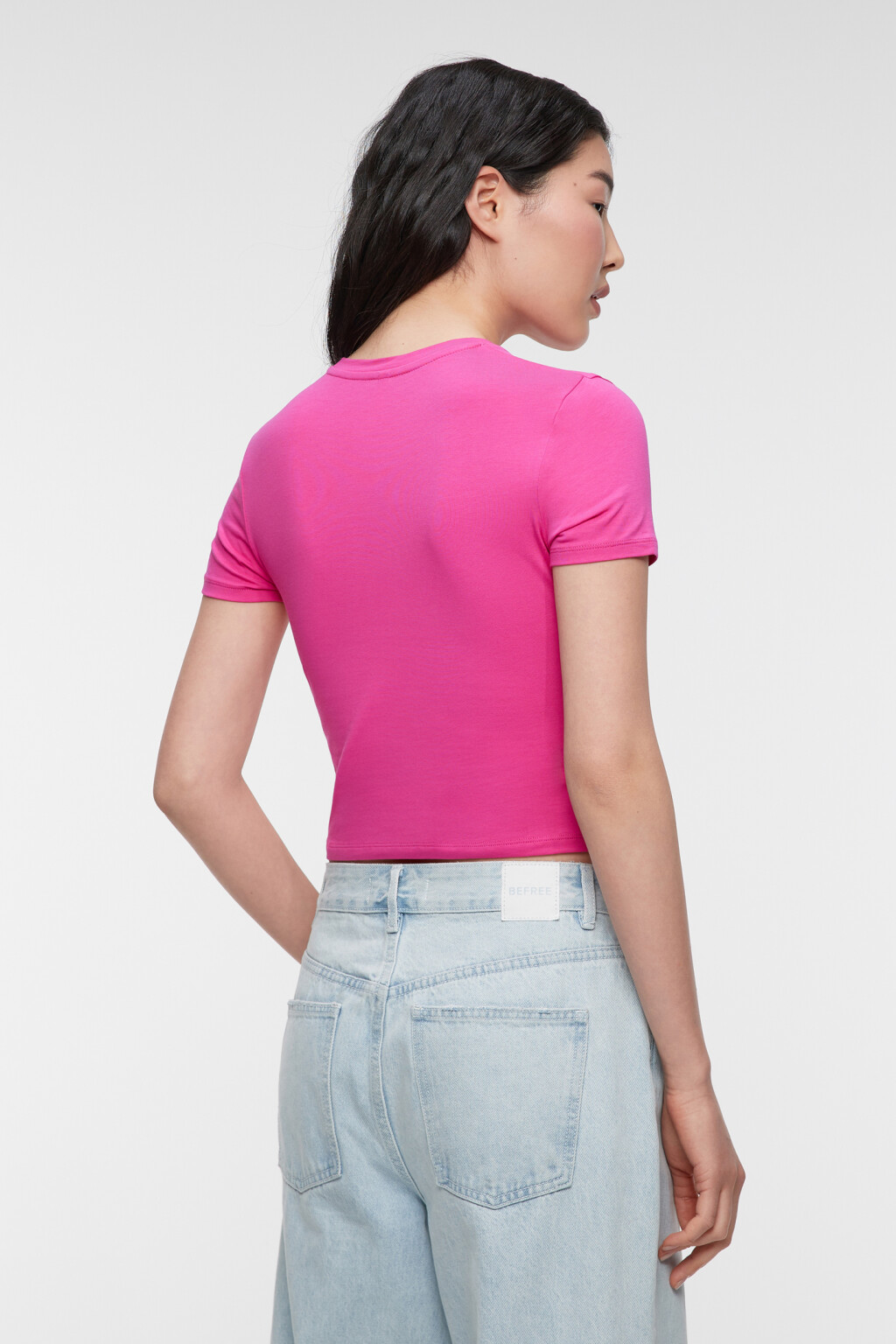 Футболка slim хлопковая облегающая с принтом - цвет розовый - 3