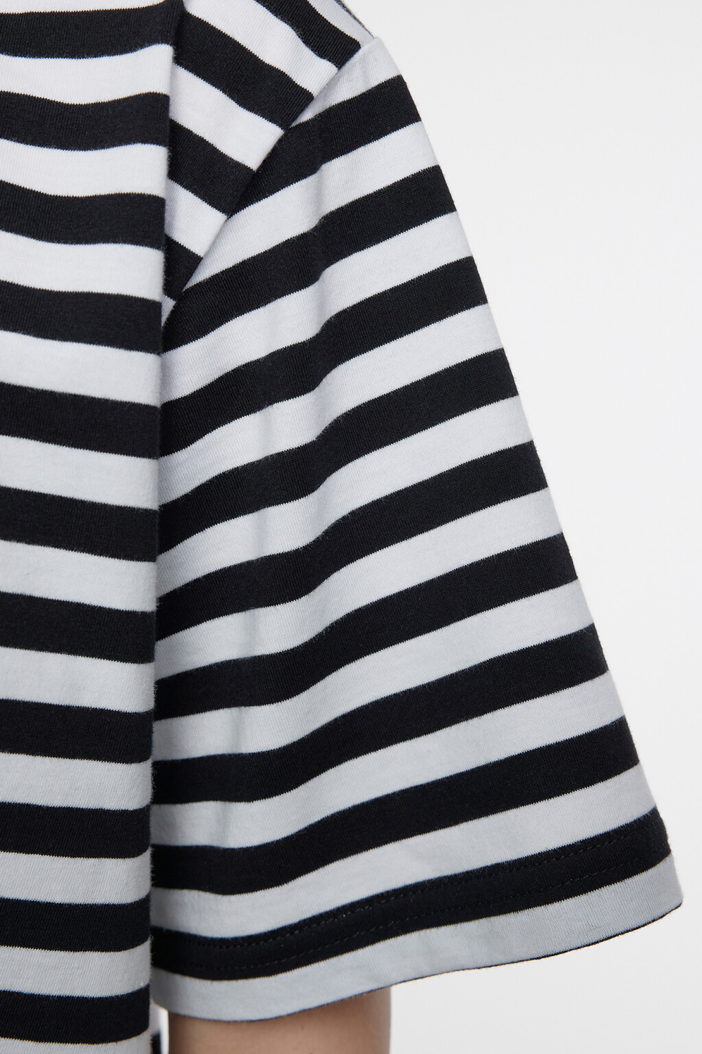 Футболка oversize хлопковая в полоску - цвет черный - 5