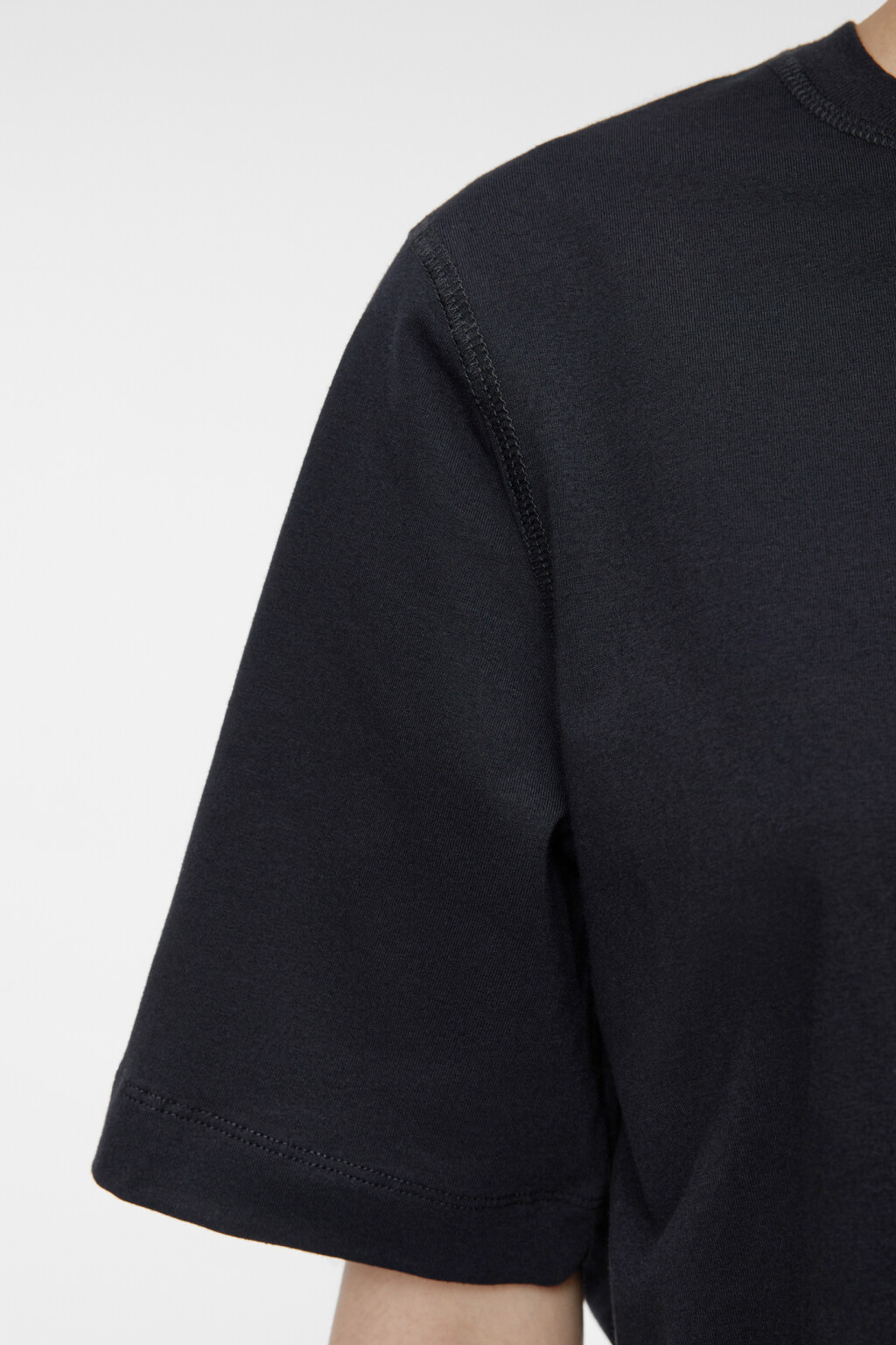 Футболка oversize укороченная хлопковая - цвет черный - 5