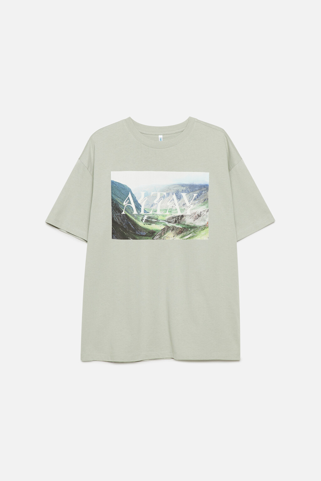 Футболка oversize с принтом природы России - цвет зеленый - 8
