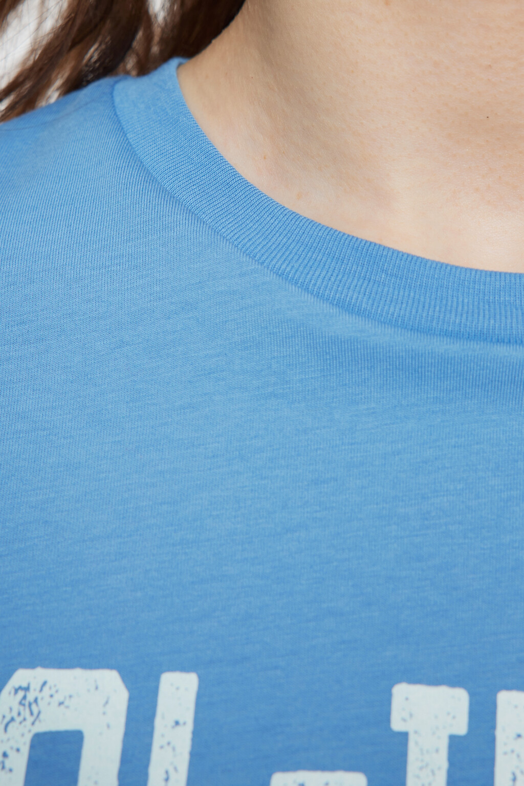 Футболка прямая хлопковая с названиями городов - цвет голубой - 6