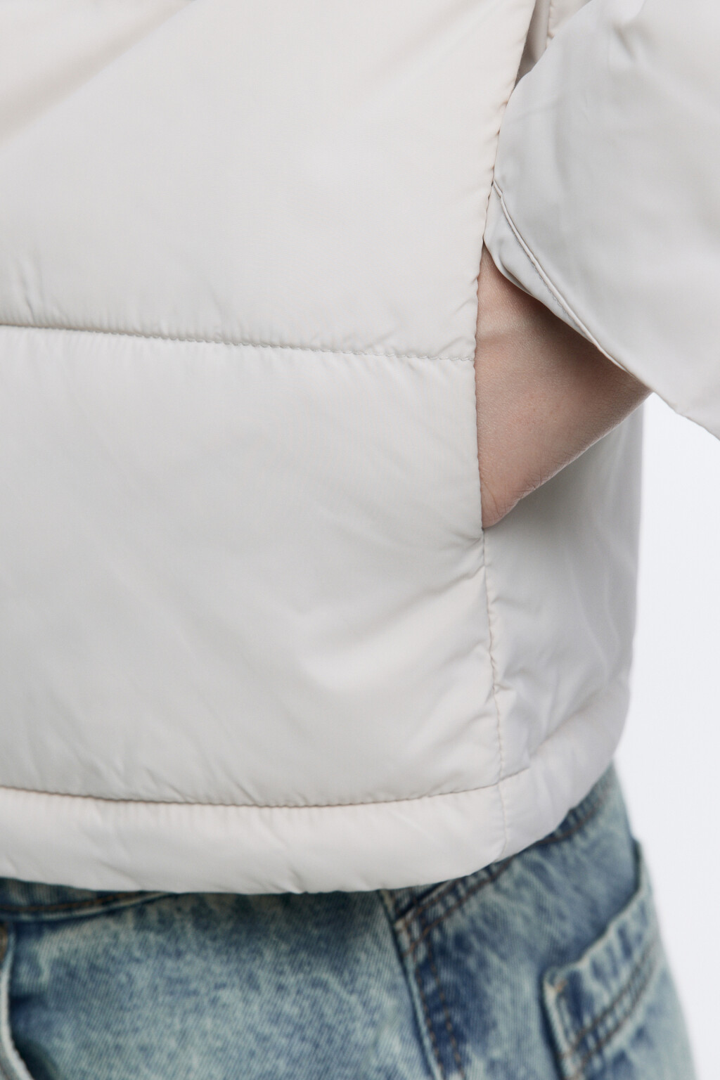 Куртка-рубашка стеганая с накладными карманами - цвет бежевый - 7