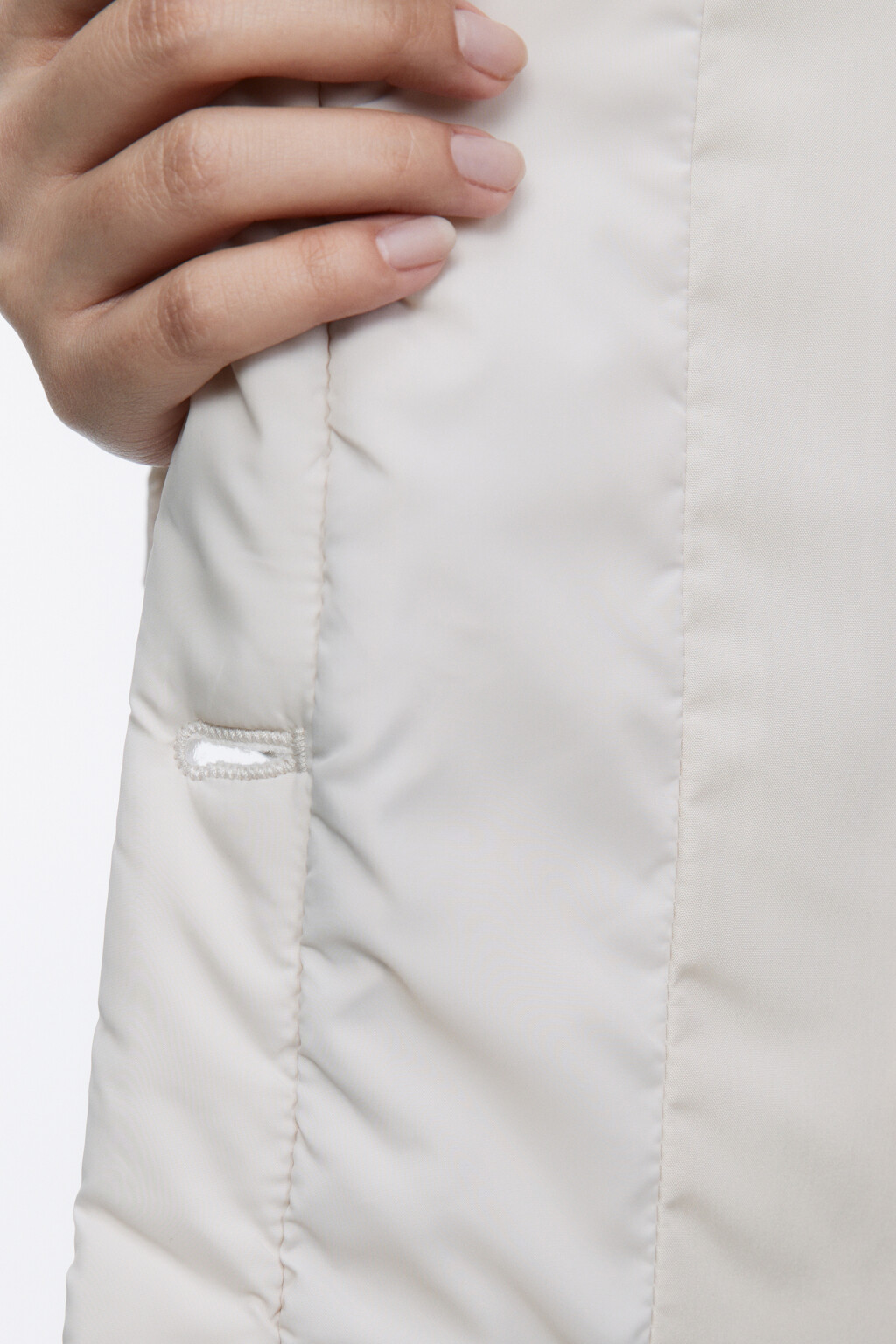 Куртка-рубашка стеганая с накладными карманами - цвет бежевый - 8