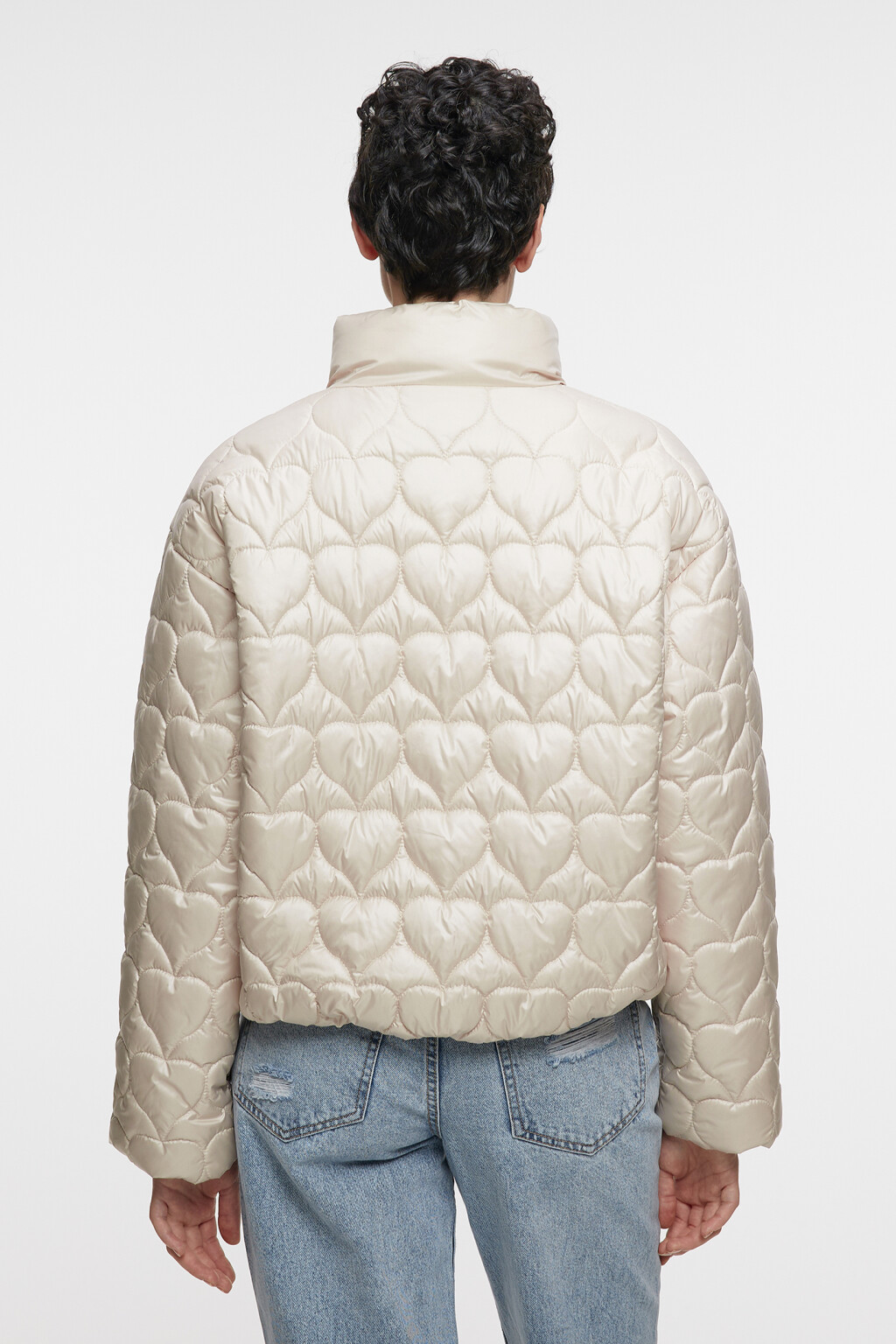 Куртка стеганая укороченная в сердечко - цвет бежевый - 6