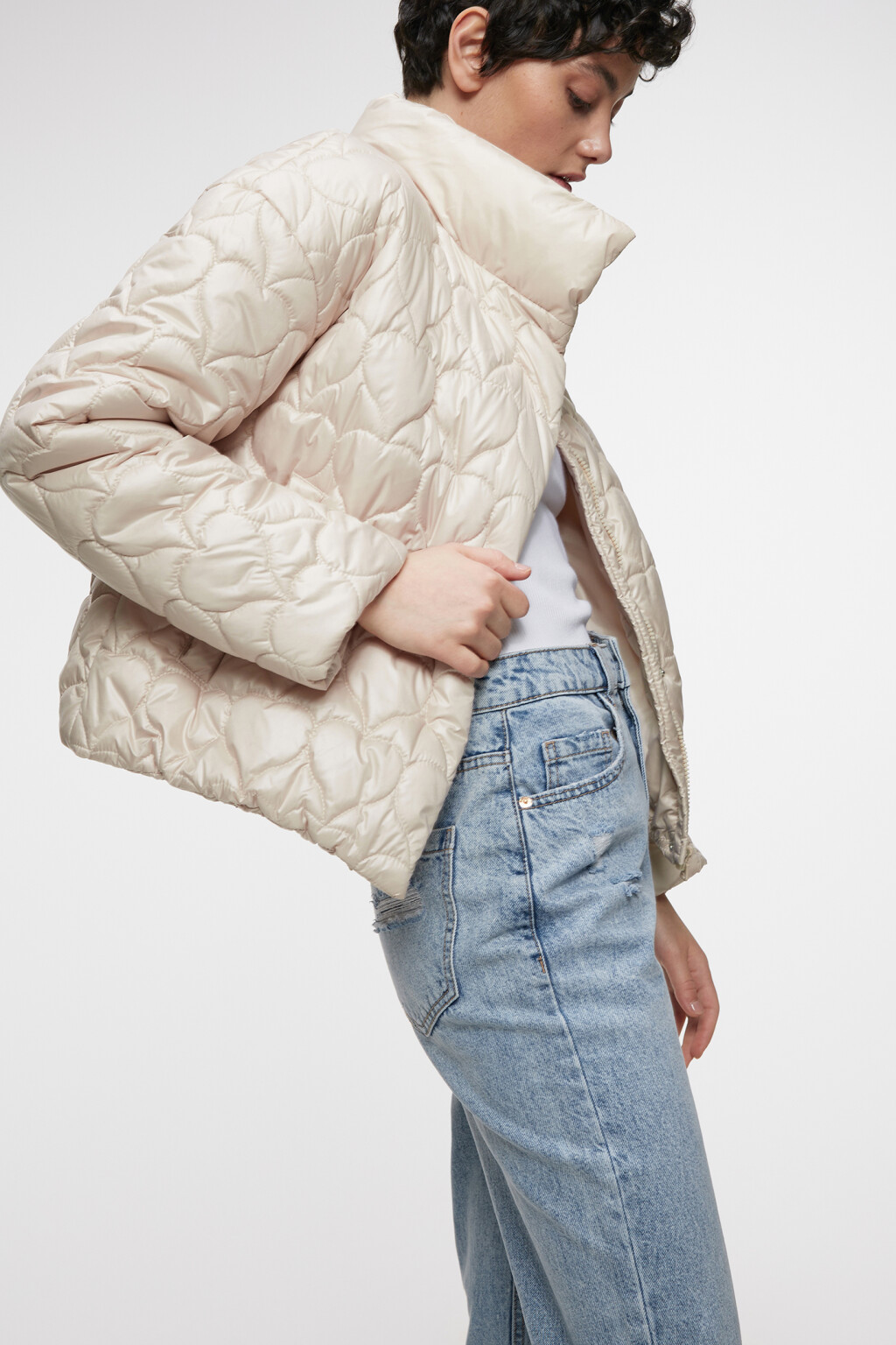 Куртка стеганая укороченная в сердечко - цвет бежевый - 8