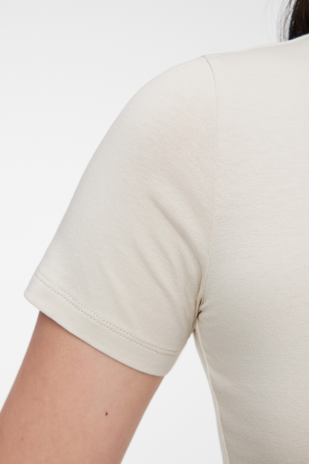 Топ-футболка хлопковый укороченный с завязками на талии - цвет бежевый - 5