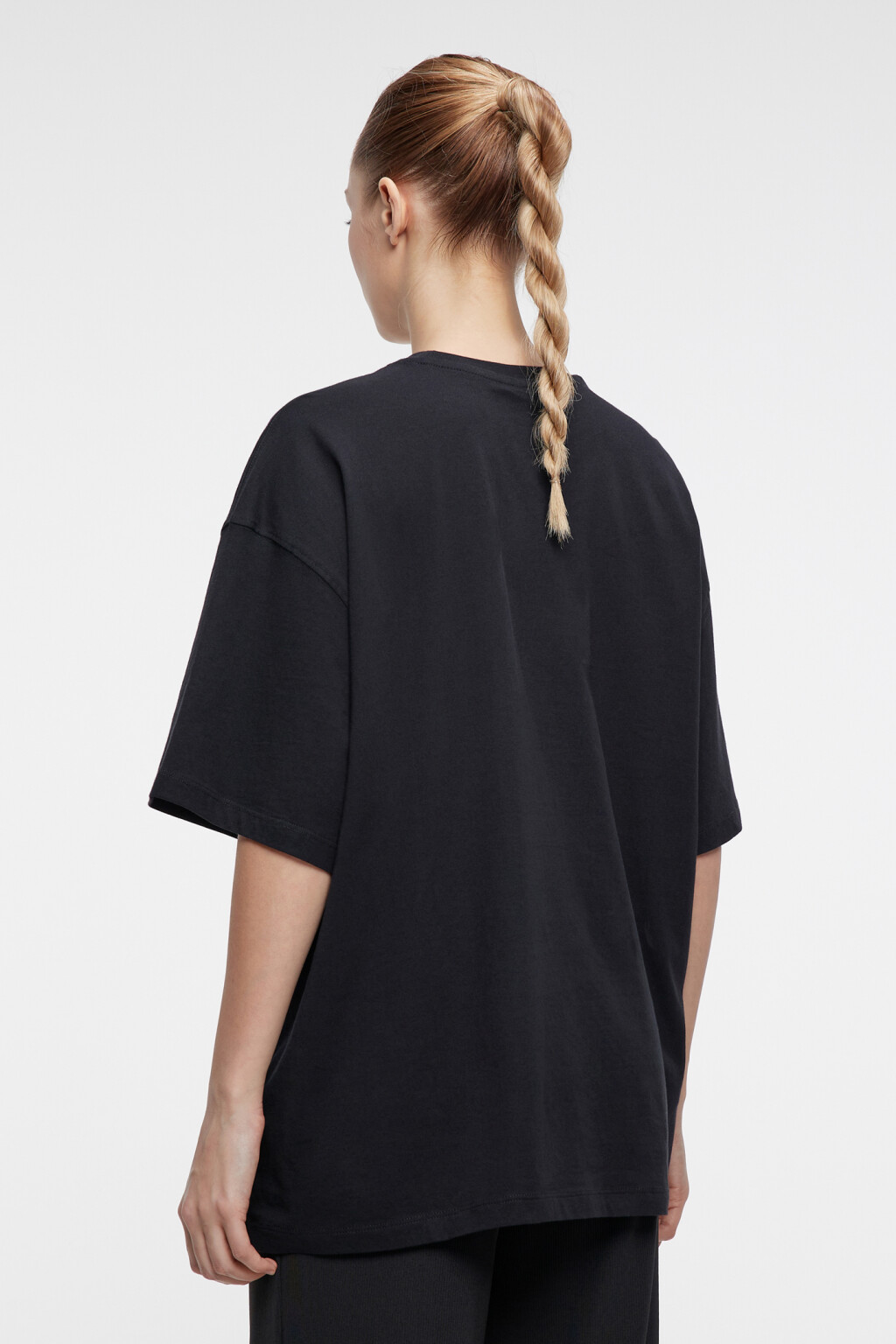 Футболка oversize хлопковая с принтом-абстракцией - цвет черный - 3