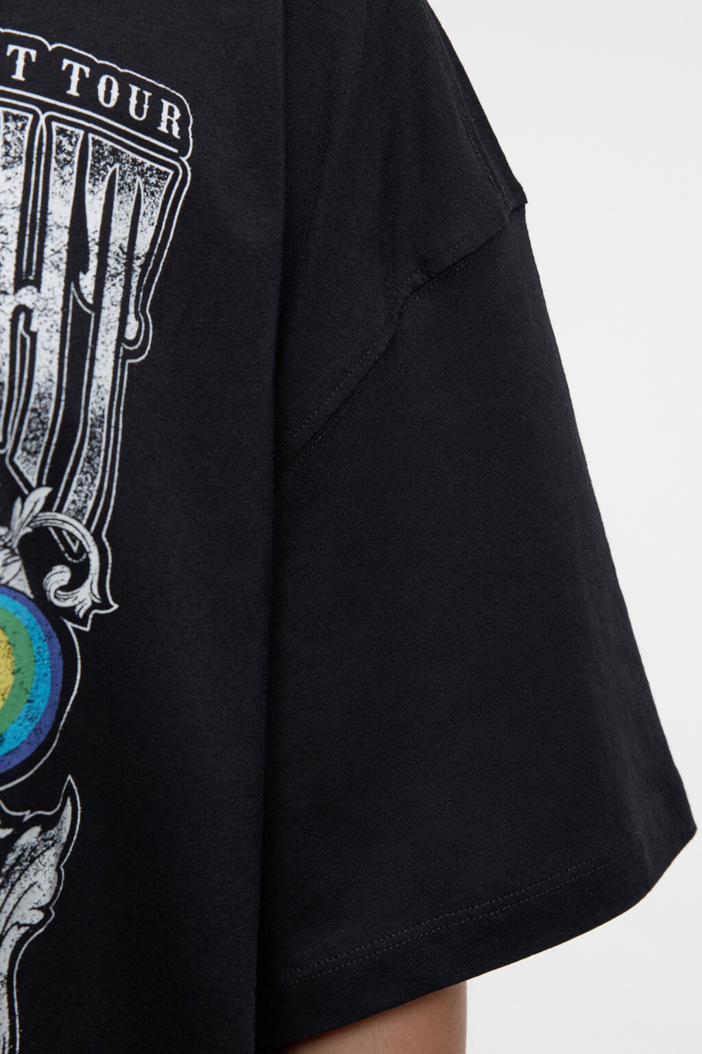 Футболка oversize хлопковая с принтом-абстракцией - цвет черный - 6