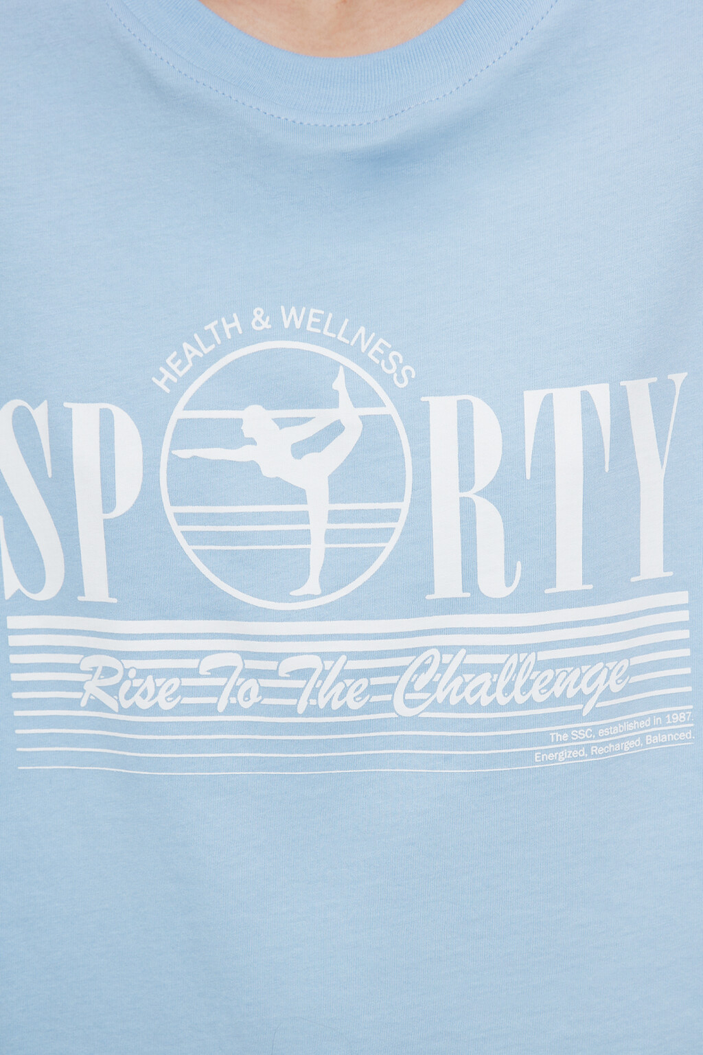 Футболка хлопковая свободного кроя с принтом - цвет голубой - 5