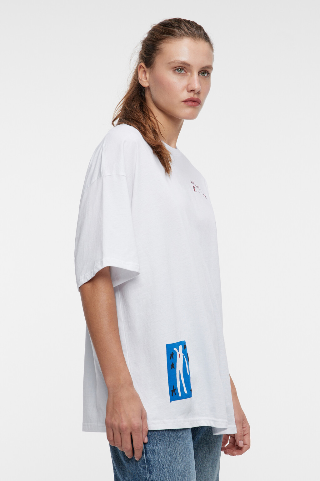 Футболка oversize хлопковая с принтом - цвет белый - 2