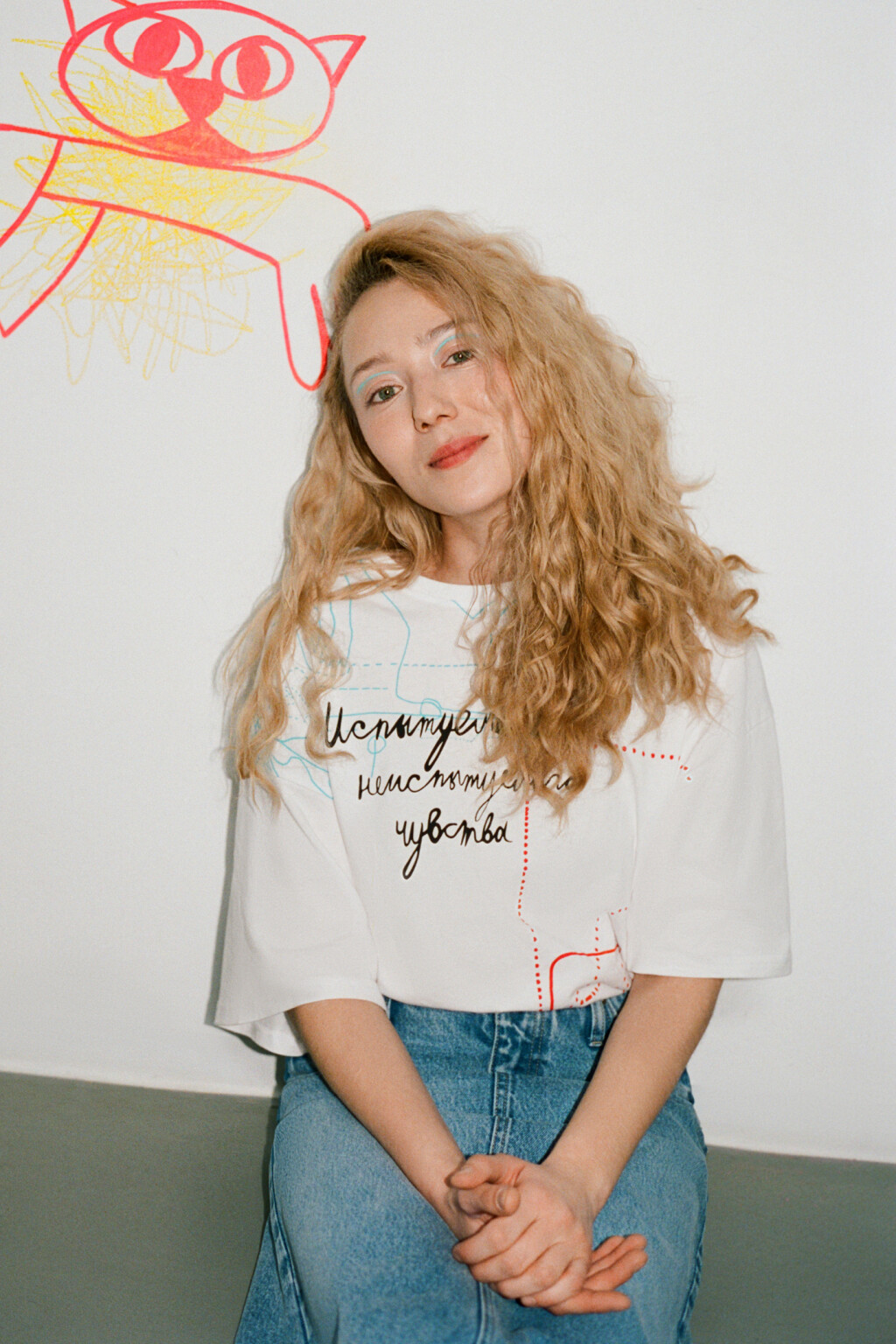 Футболка oversize хлопковая с принтом - цвет мультиколор - 8