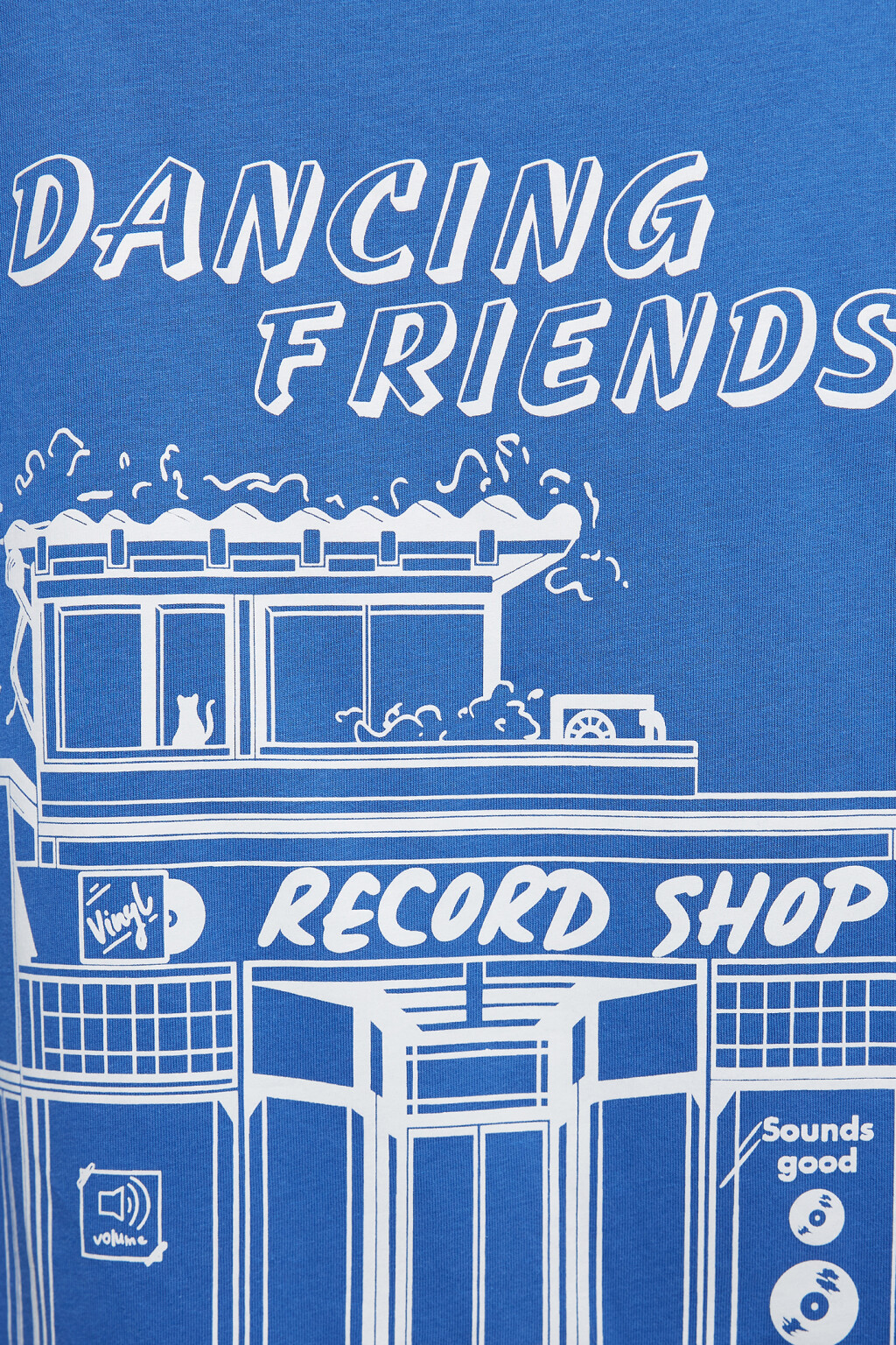 Футболка oversize хлопковая с принтом и надписями - цвет синий - 5