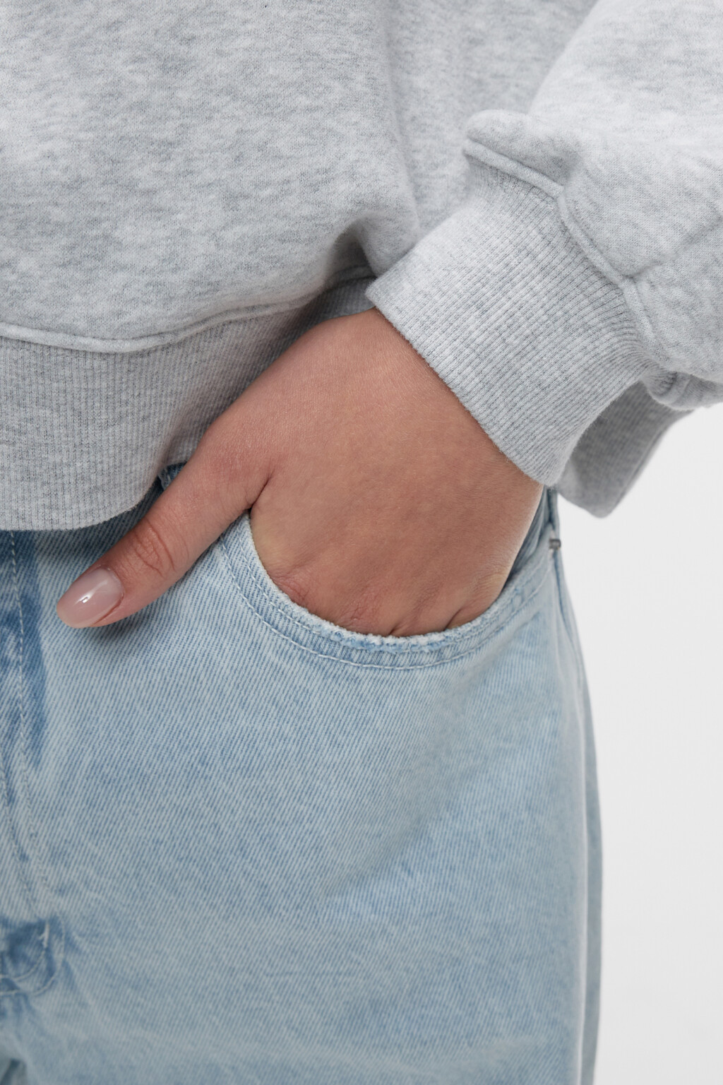 Свитшот oversize хлопковый с принтом-надписью - цвет серый - 7