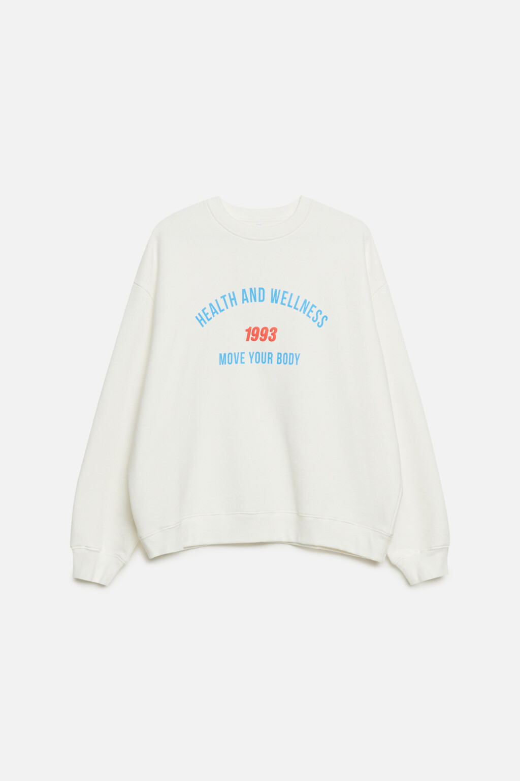 Свитшот oversize хлопковый с принтом-надписью - цвет белый - 9